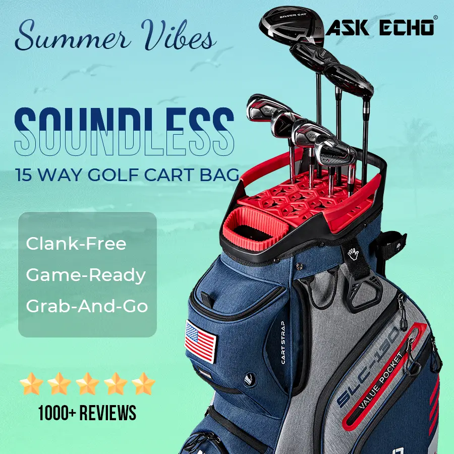 Golf Soundless Cart Bag SLC-130 15 Dividers Grip Locking Bottom Quiet Golf Bag