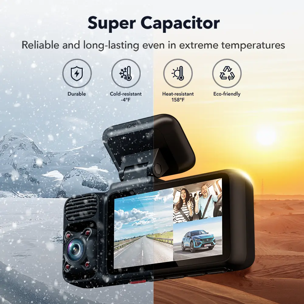 F17 4K 3-Channel Dash Cam with 5GHz WiFi GPS,