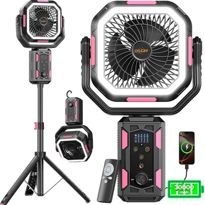 Camping Fan with Detachable Tripod
