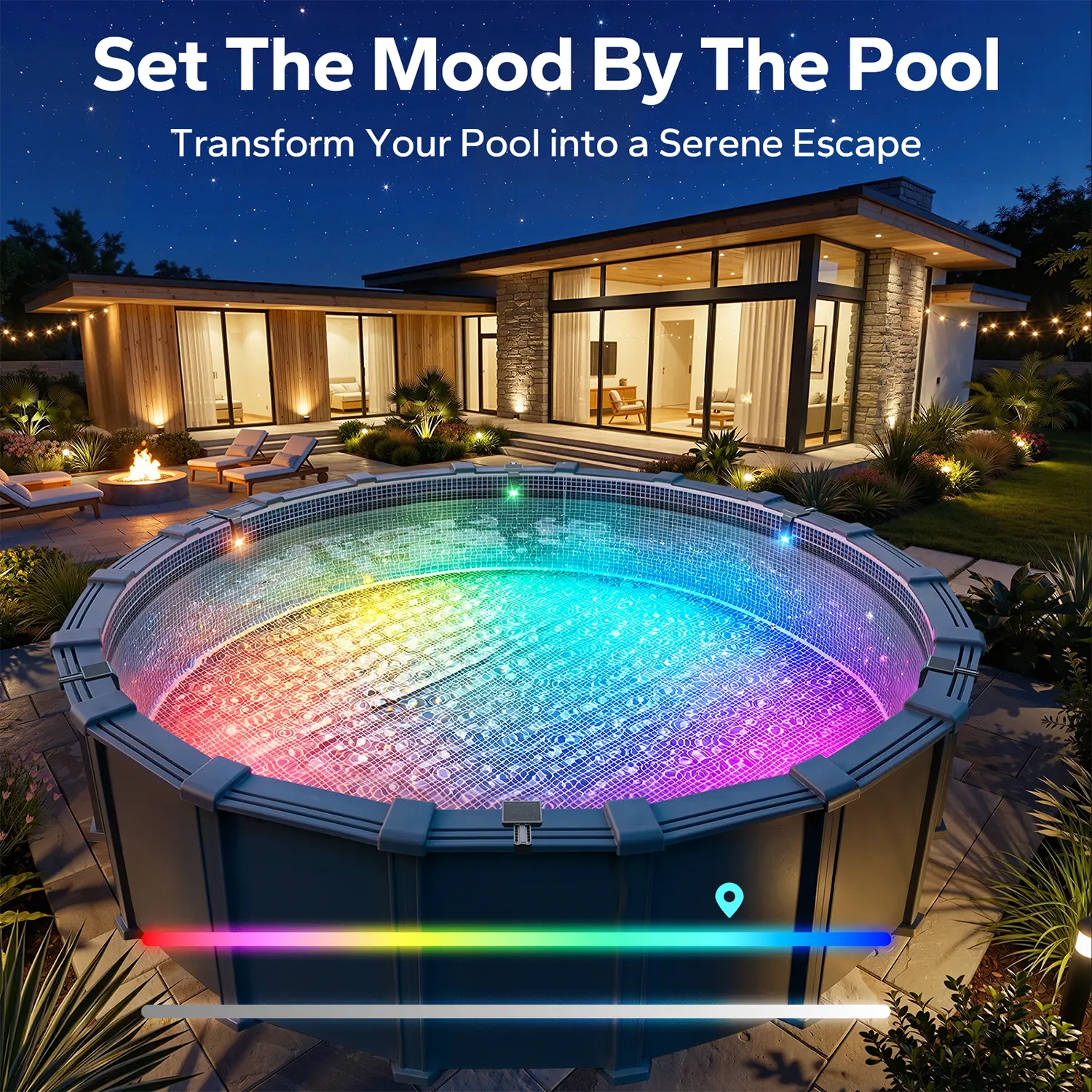 Poolside Solar Light – Waterproof Submersible LED with Remote, for Inground & Above Ground Pools (1 Pack)