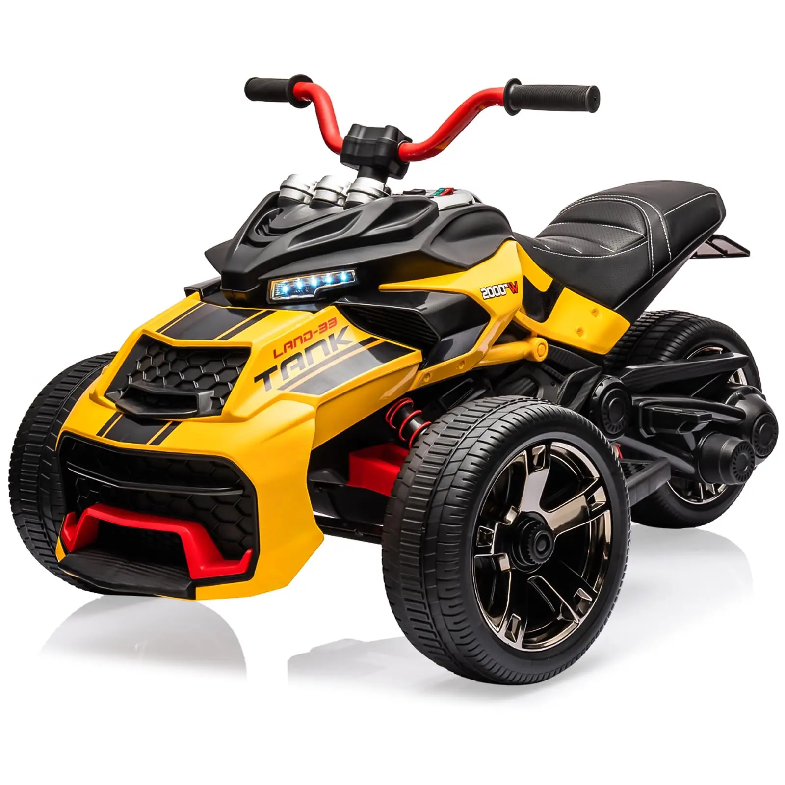 12V Electric 3-Wheel Ride-On Vehicle – Dual Motors, LED Lights, Music & USB, Fun for Kids Ages 3–7