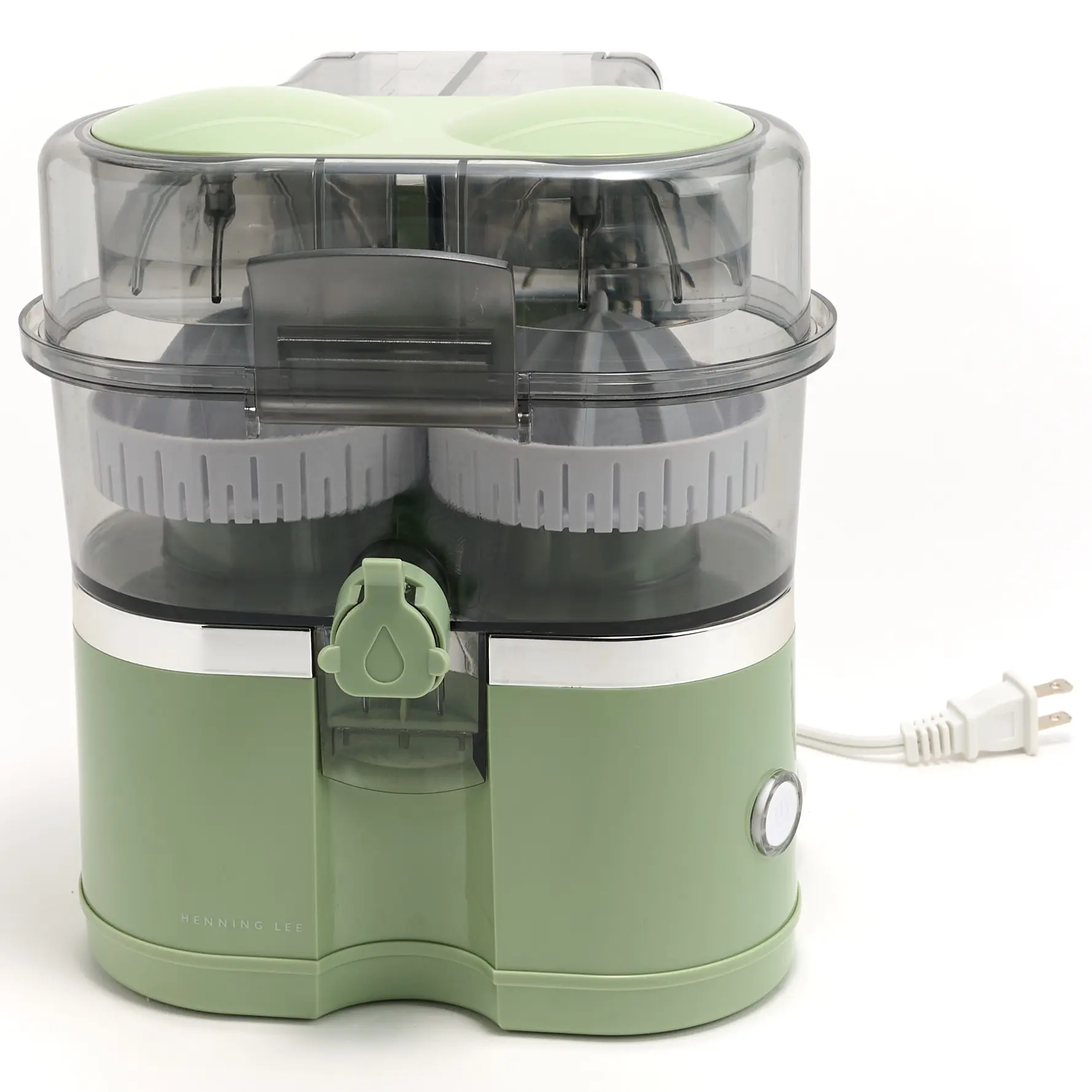 Dual-Head Electric Citrus Juicer with Built-In Slicer