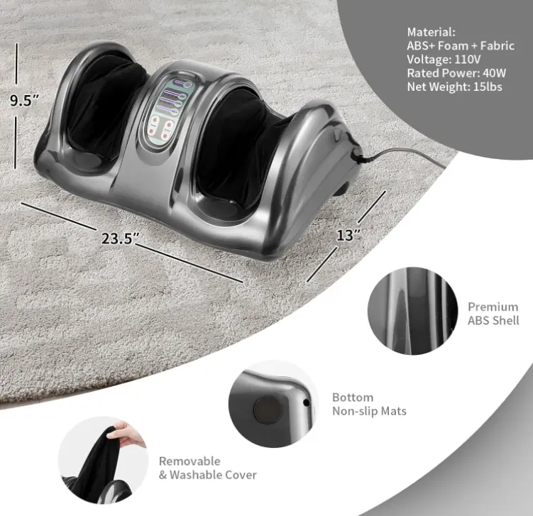 Foot Massager Machine, Deep Kneading Rolling Massage for Feet, Leg Calf Ankle, Electric Massager w/Remote, 4 Massage Modes, Burgundy, Christmas Festival Gift Black Friday Cyber Monday
