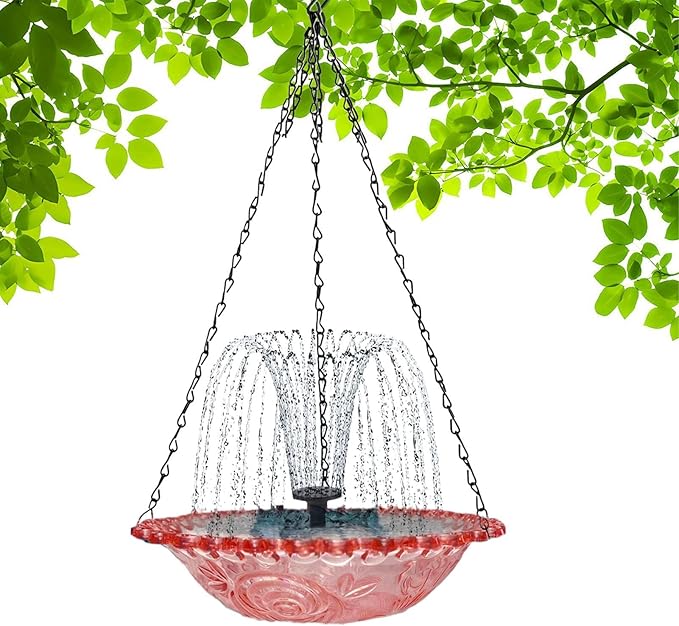 Spring Promotion--Solar Powered Hanging Bird Bath Fountain