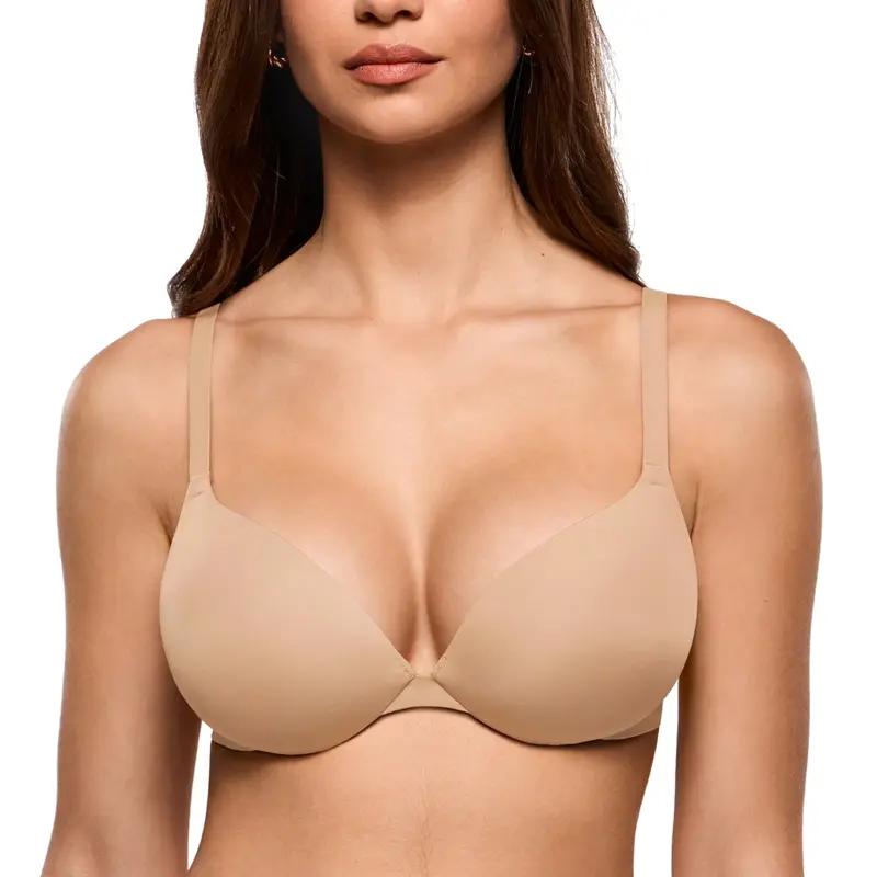 Women's Teardrop Push Up Bra Padded Supportive Underwire Add 1 Cup Seamless Tshirt Sexy Lift Up Plunge Bras