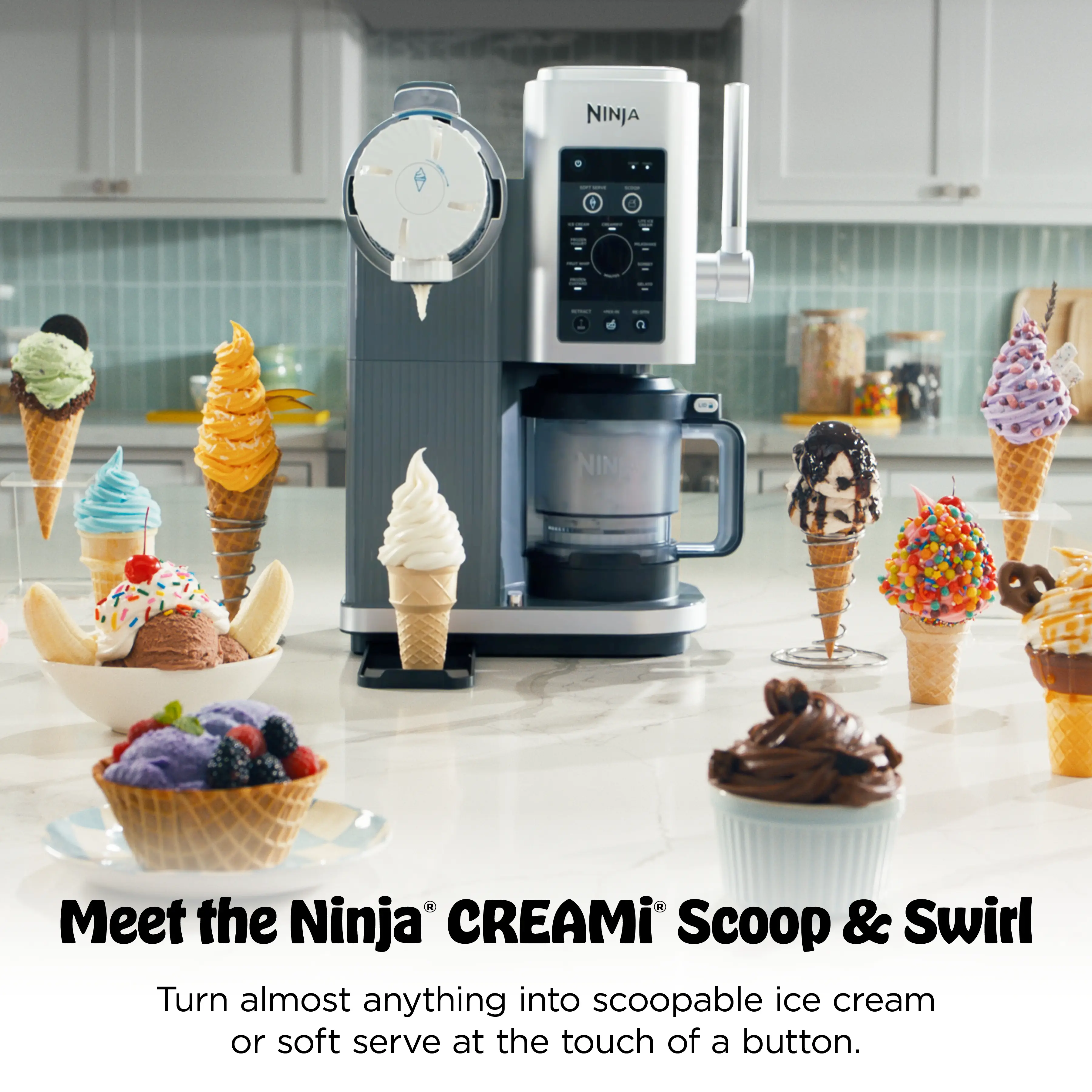 Soft Serve Ice Cream Machine – Make Homemade Ice Cream, Frozen Yogurt, Sorbet & Swirled Treats with Ease