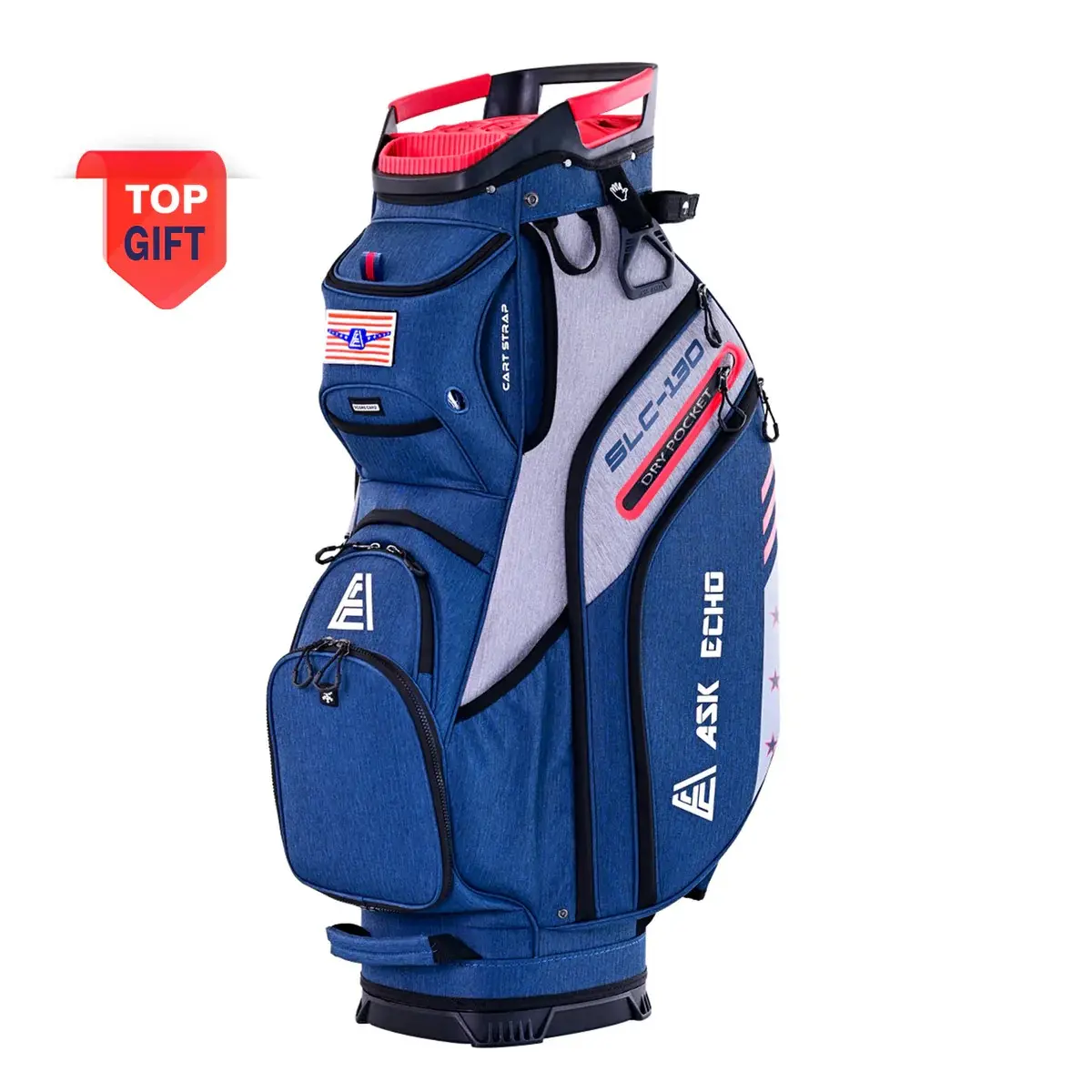 Golf Soundless Cart Bag SLC-130 15 Dividers Grip Locking Bottom Quiet Golf Bag
