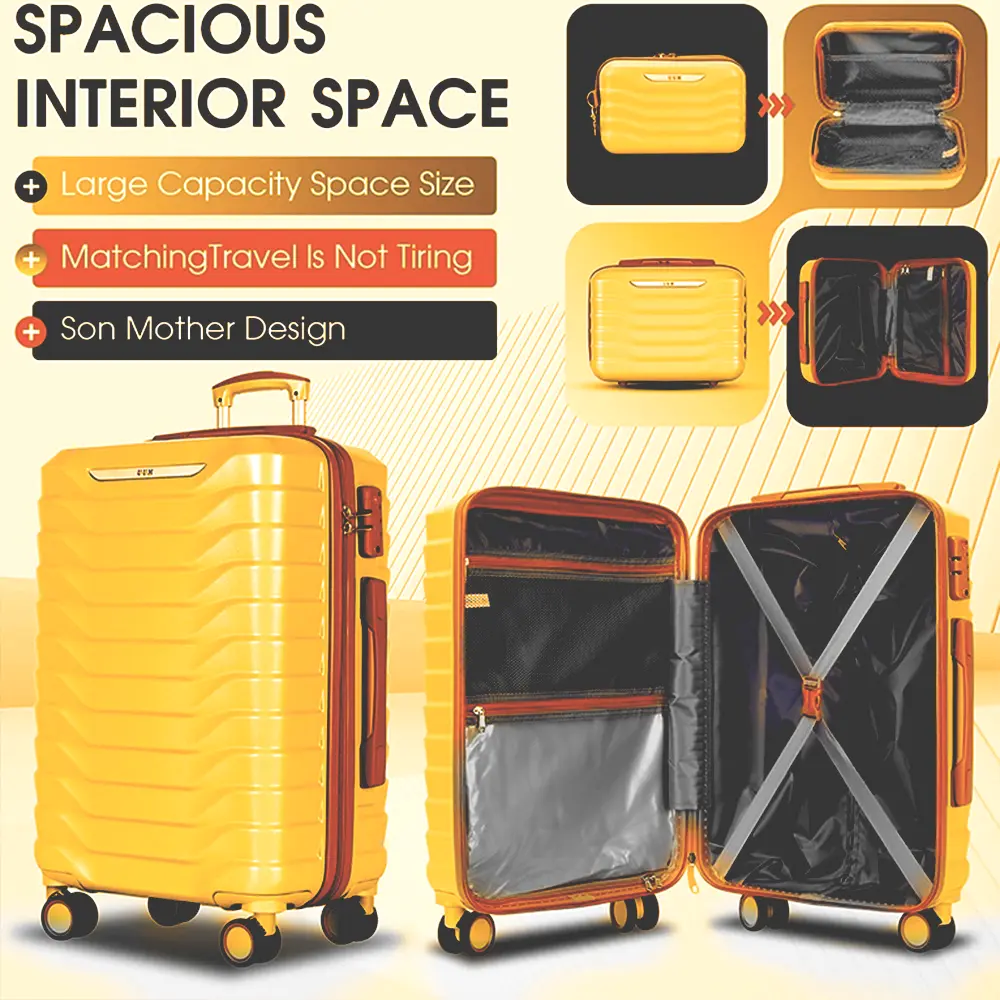 Expandable Luggage Sets 9pcs/8pcs/7pcs/4pcs Suitcase Sets With Water-Proof and Expandable Layer Makeup Bag Side Hooks And TSA Lock