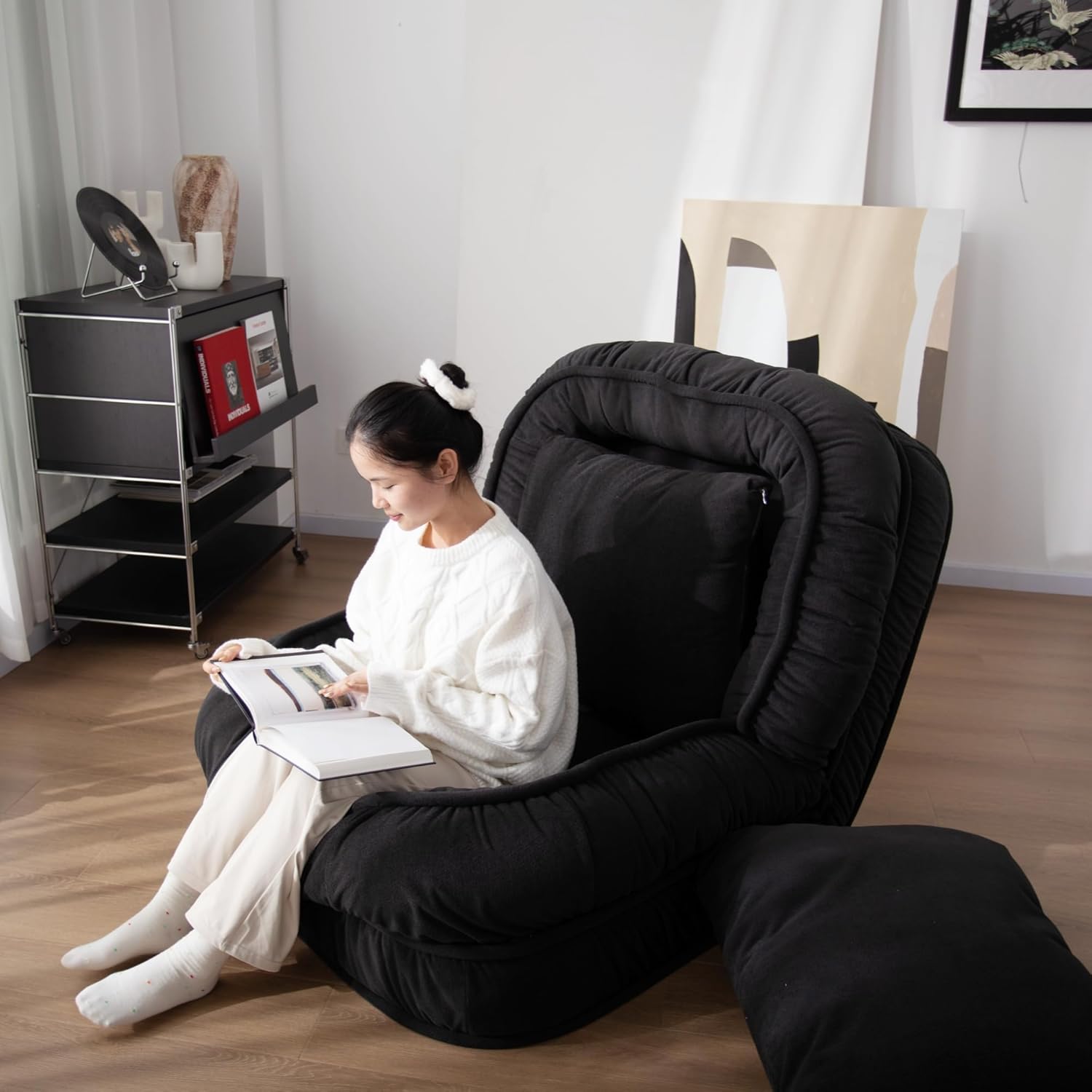 Summer Sale！Foldable Lazy Sofa Bed Floor Chair