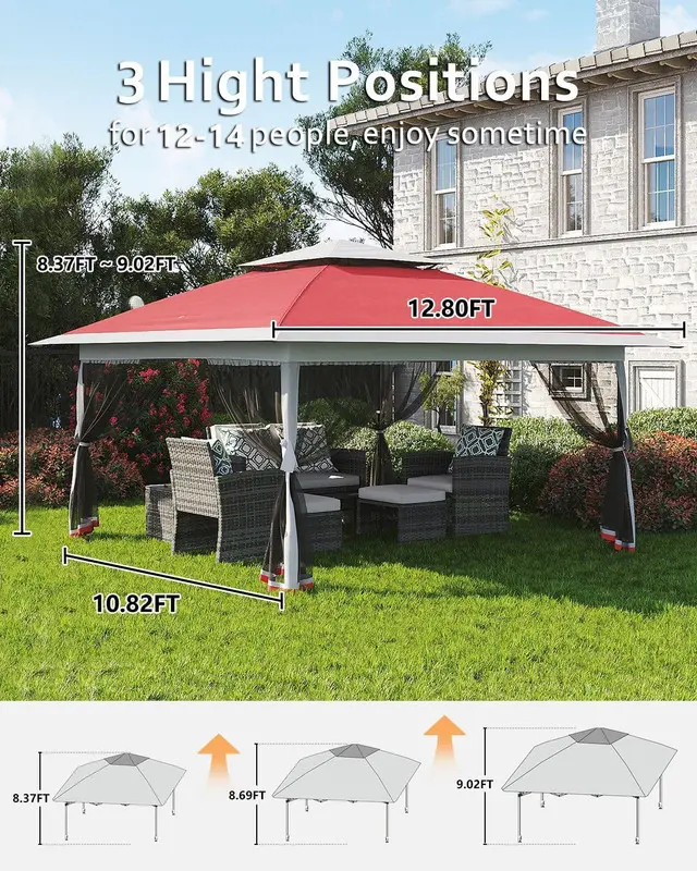Pop Up Gazebo Tent 13x13