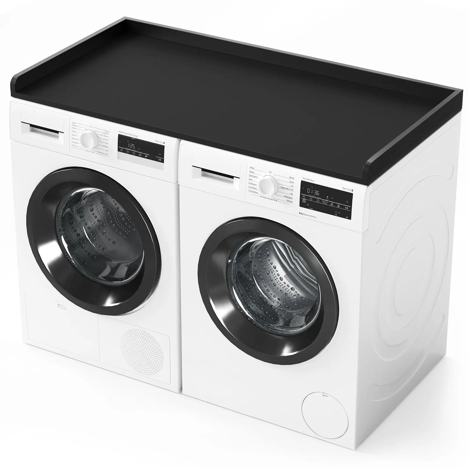Washer Dryer Countertop, Laundry Wood Shelf Topper with Edge, 54" Width x 27.5" Depth Cover Guard Organizer for Washer and Dryer Laundry Hamper Counter Storage Organization