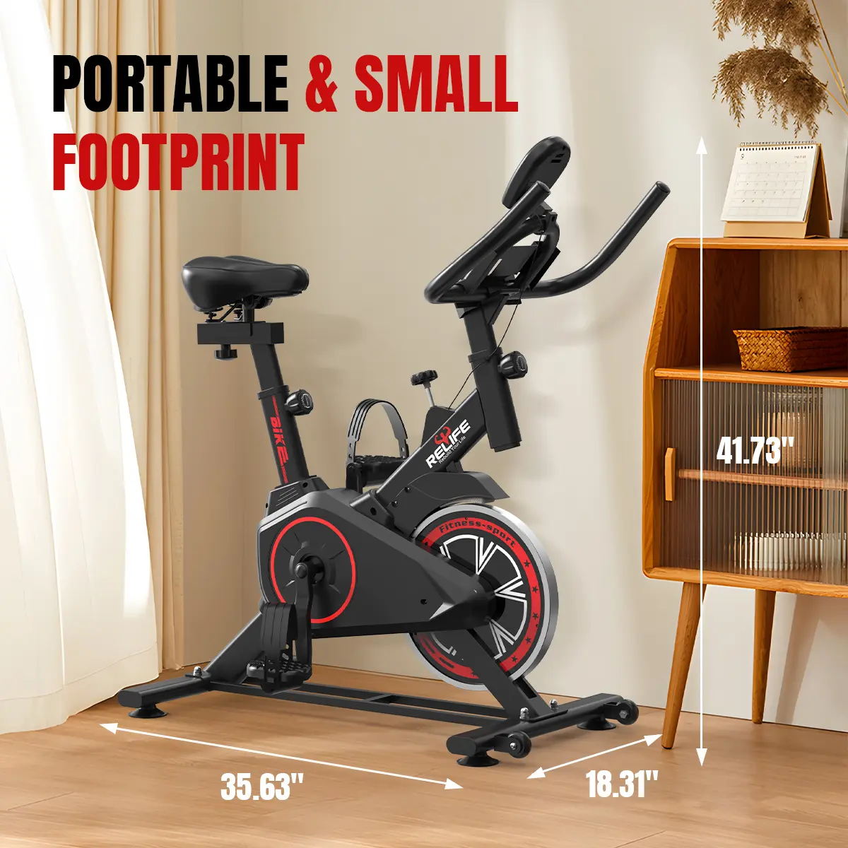 Mini Exercise Bike Compact Stationary Bike Silent Indoor Cycling for Small Space w/Adjustable Seat, Smooth Pedal & Belt Drive