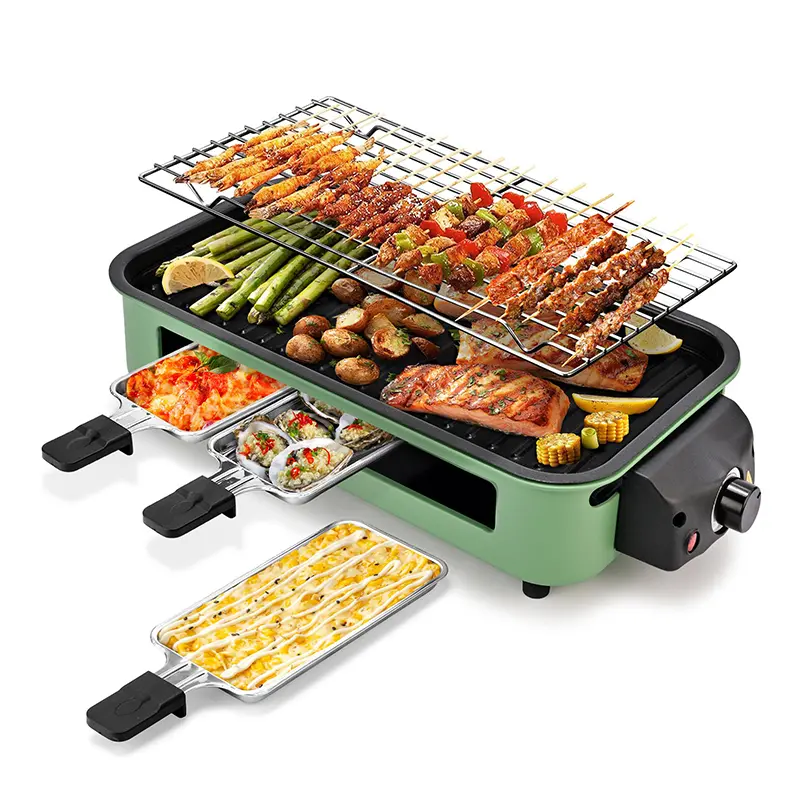 2-in-1 Smokeless Electric Indoor Grill