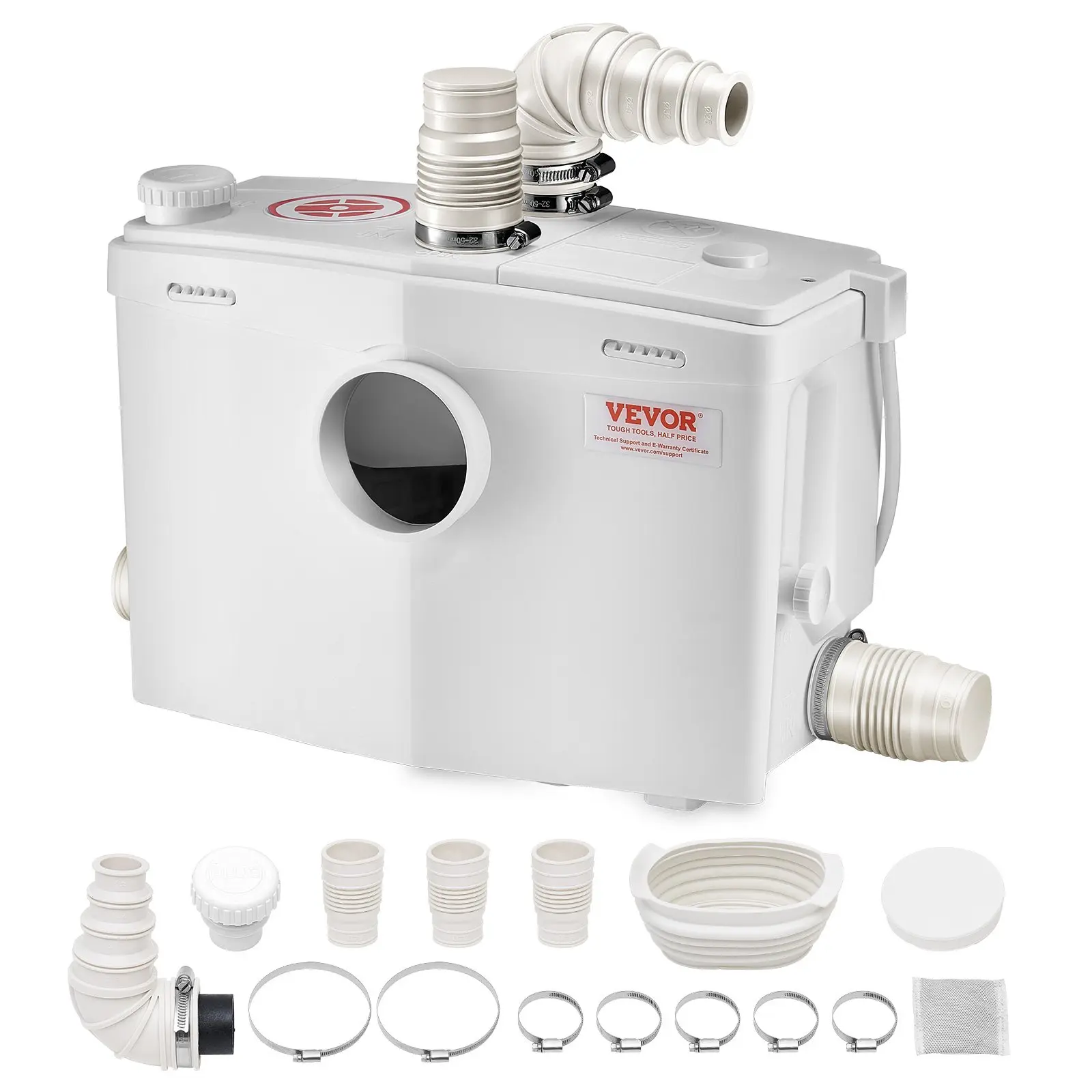 Pro-Grade 700W Macerator Pump - 9600 L/h Heavy Duty Sewerage Sump Pump with 3 Water Inlets for Toilet, Basement, Kitchen & Sink