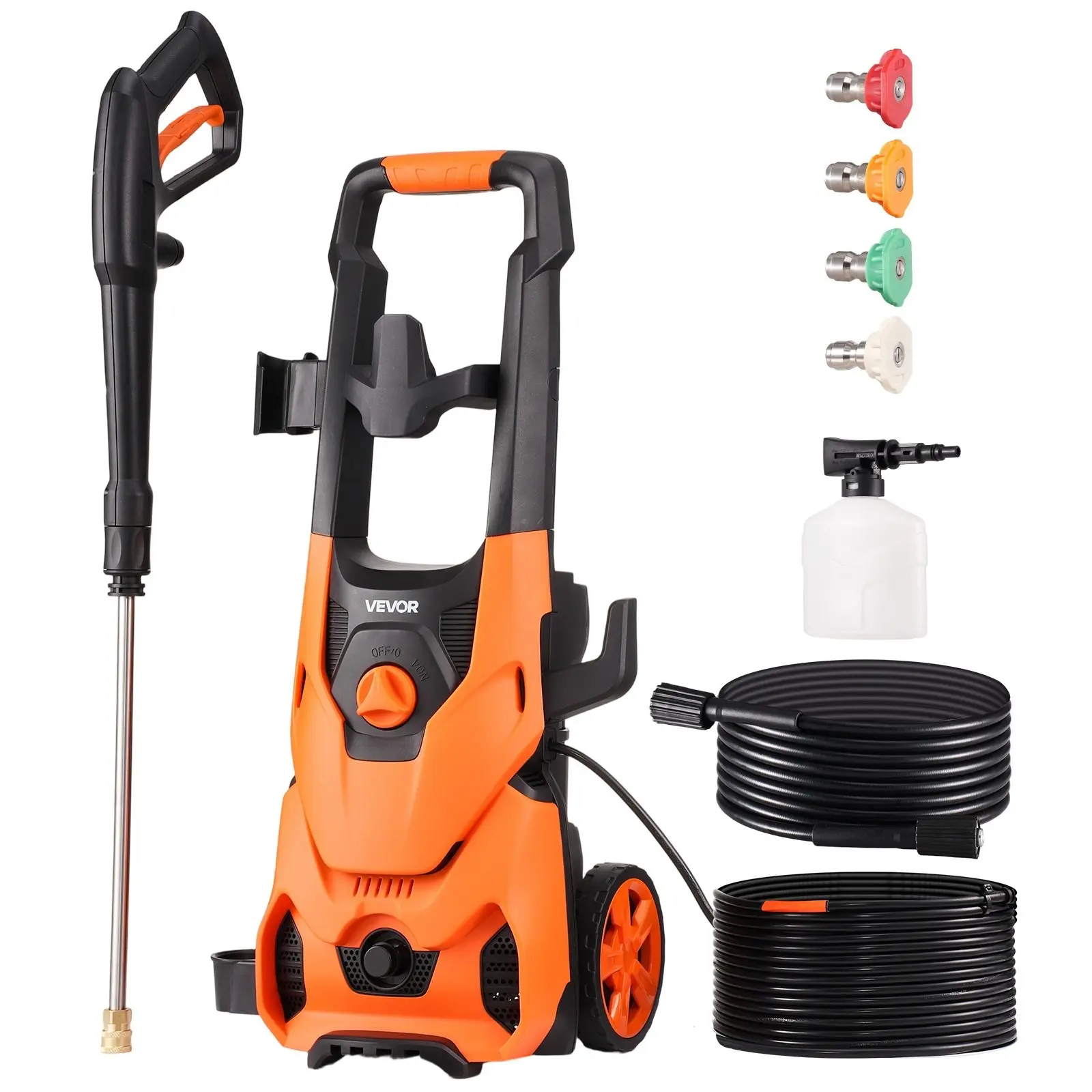 Electric Power Washer4500 PSI 3.2 GPM Portable Pressure Washer with Adjustable Water PressureNozzles & Foam Cannon for Heavy Duty CleaningTools and Gadgets