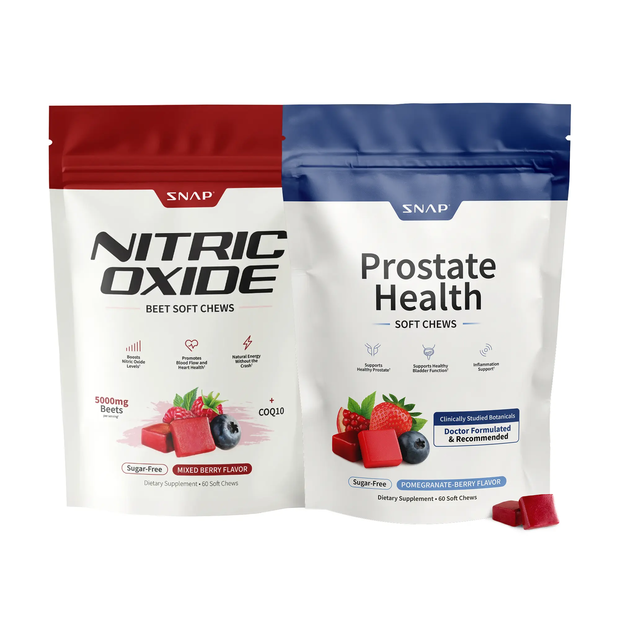 Prostate Health and Nitric Oxide Chews - Inflammation Support - Urinary & Bladder Function - Supports Blood Flow & Energy
