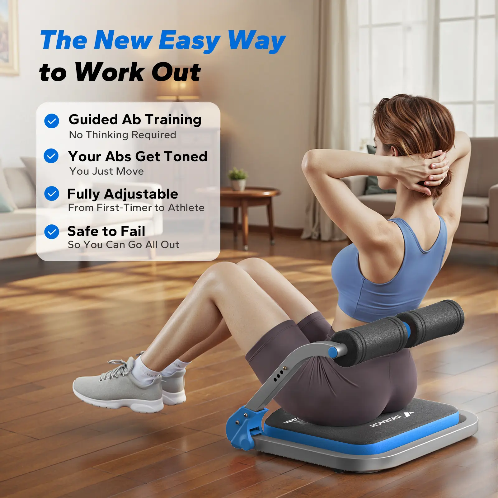 Adjustable Ab Crunch Machine – 3-Level Core Trainer for Home Gym & Full Ab Workout