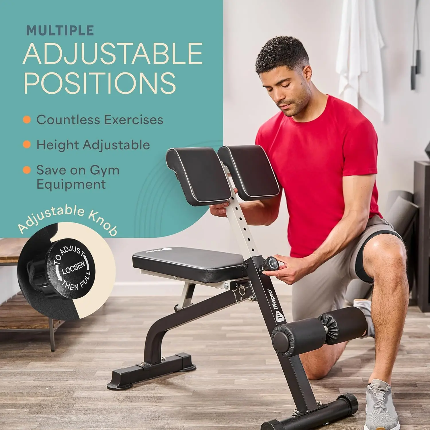 Adjustable Roman Chair – Back Extension Bench for Glutes, Hamstrings, Core & Lower Body Strength Training