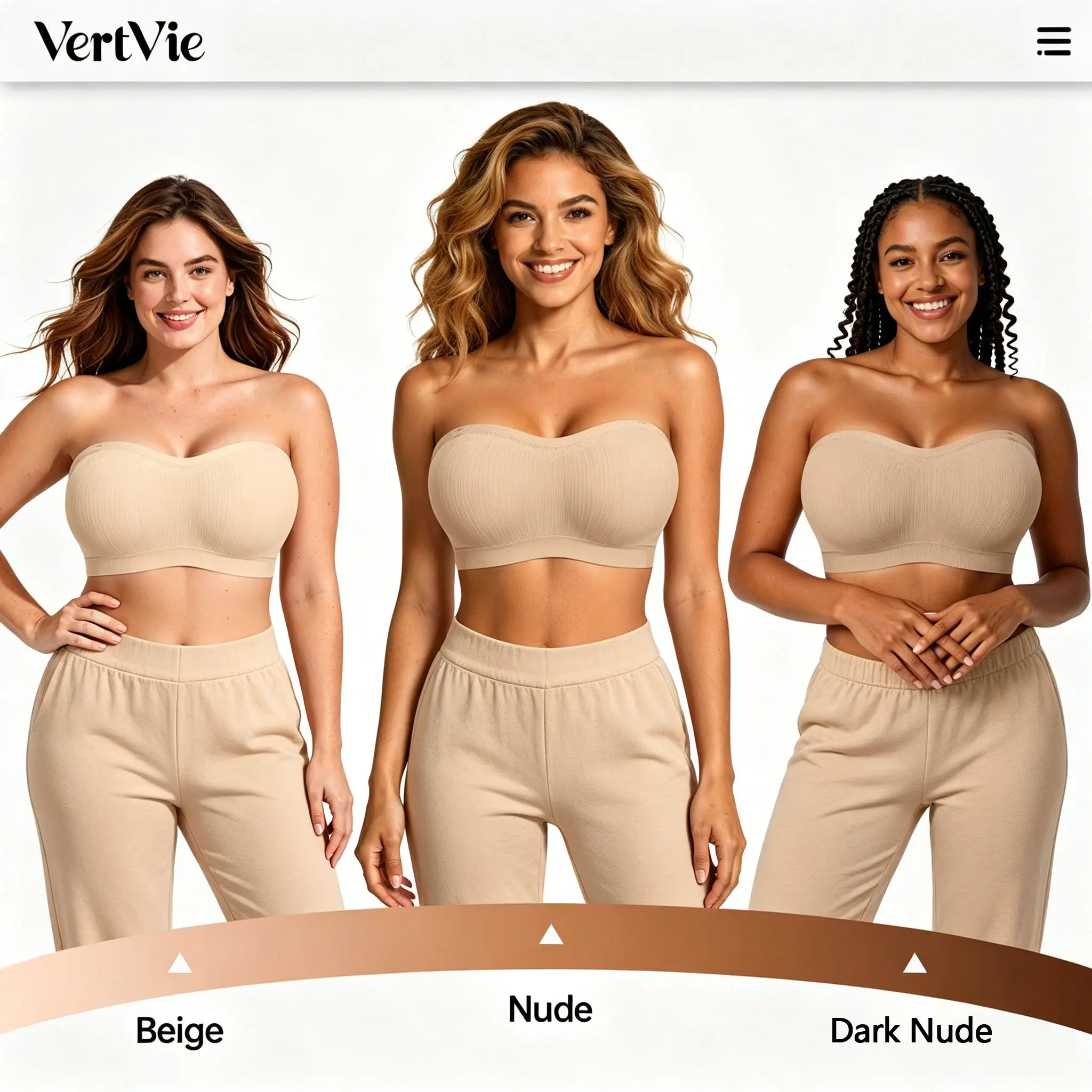 Stays Put Bandeau Bra, Strapless Bra Wireless Seamless Comfort Day