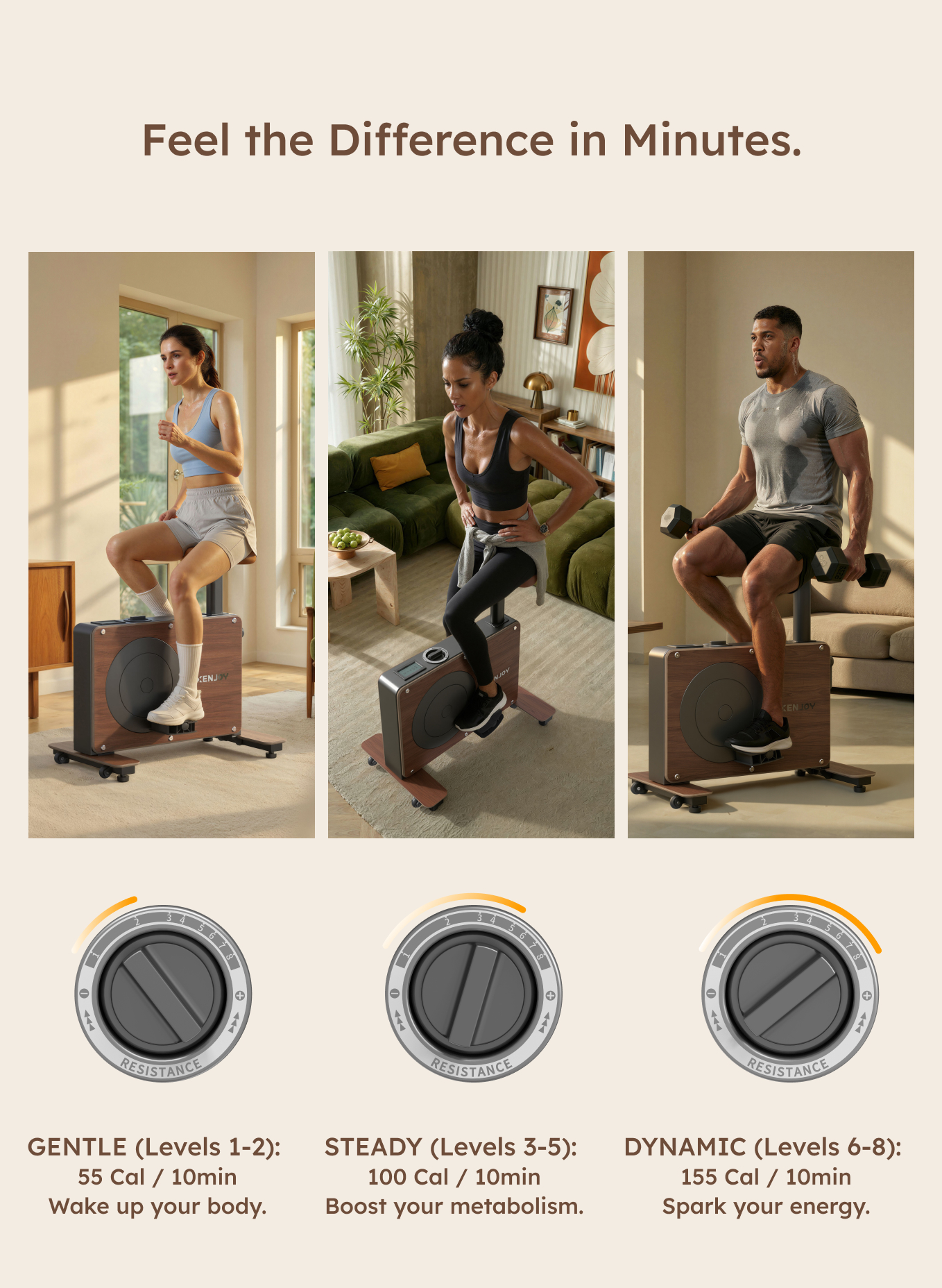 Compact Under-Desk Stationary Bike
