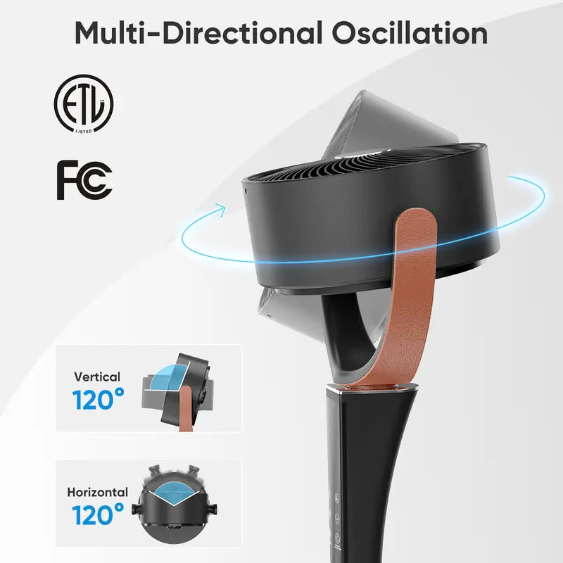 Bedroom Fan | 15 Speed Settings | 120° Oscillation | LED Light | DC Motor | Buy 2 for Popular Choice, Buy 3 for the Best Deal