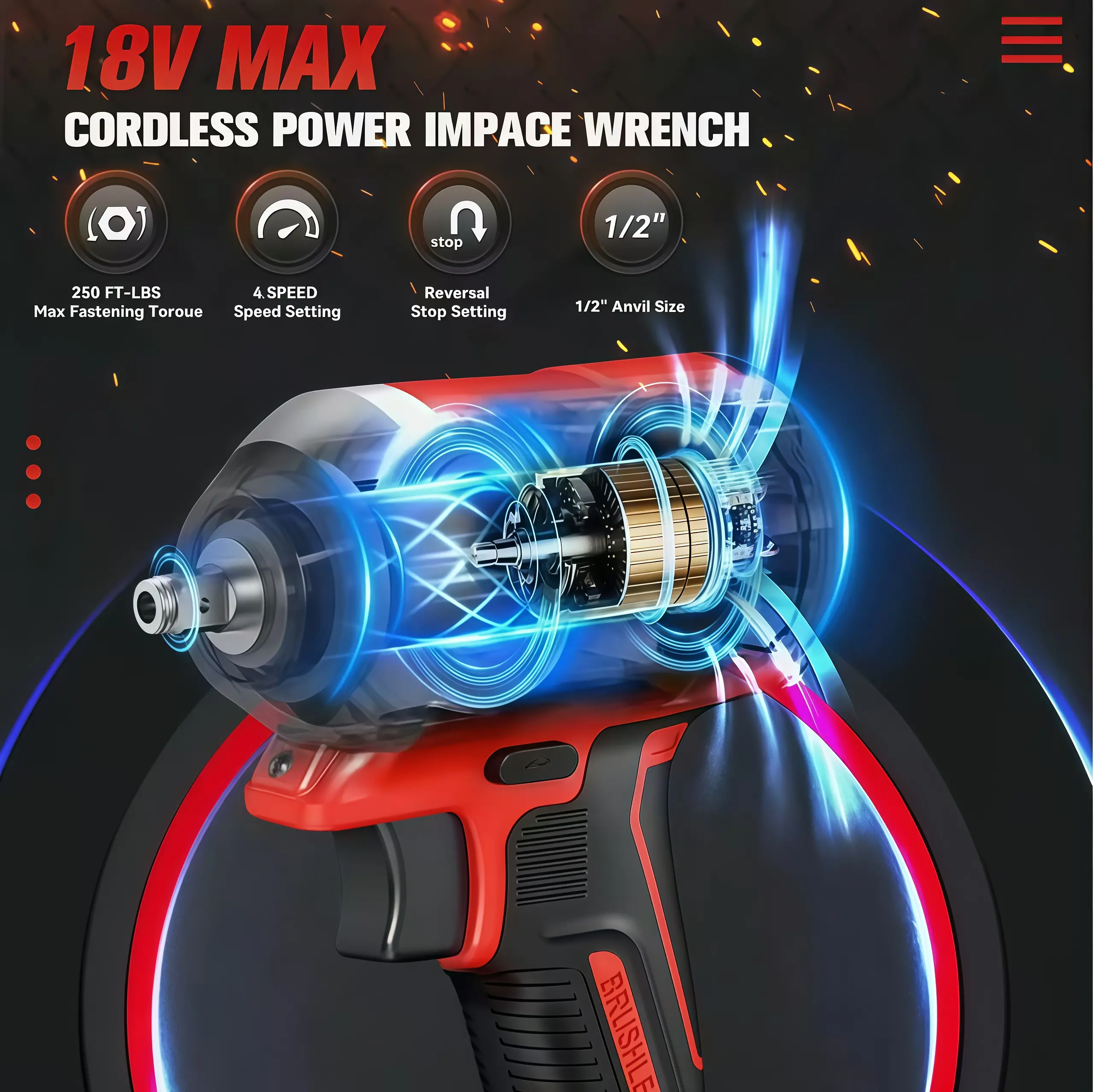 Brushless lmpact Wrench 1/2" 350N LOWTorque