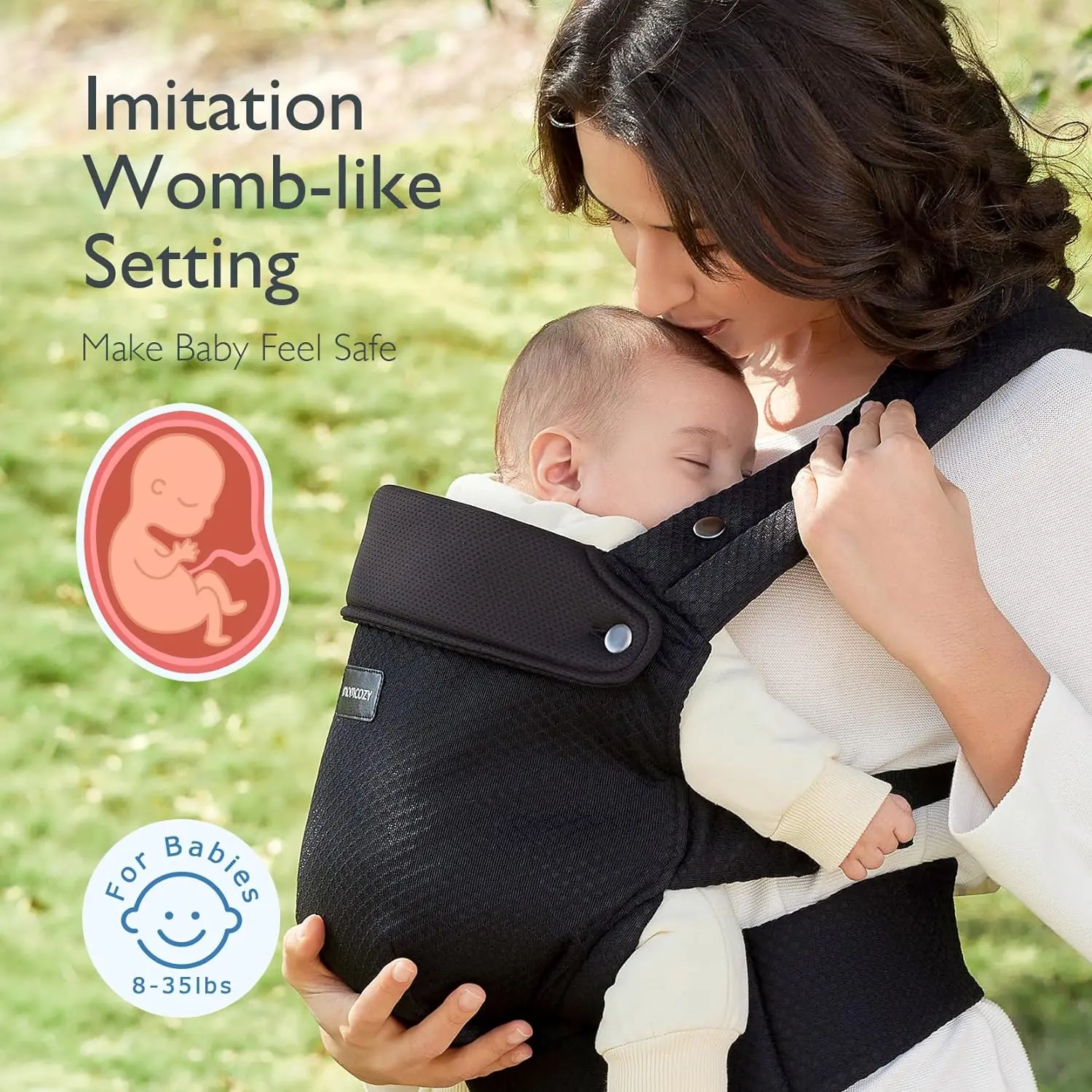 Ergonomic Baby Carrier – Lightweight, Hands-Free Comfort with Lumbar Support for Infants & Toddlers 7–44 lbs