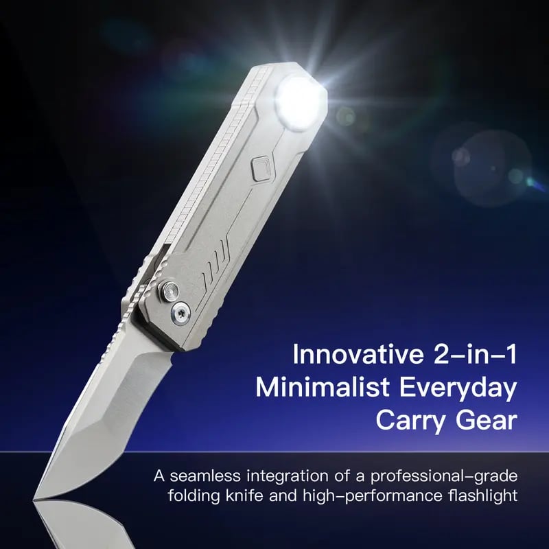LK 2-in-1 EDC Gear, M390 Blade + USB-C Rechargeable Flashlight