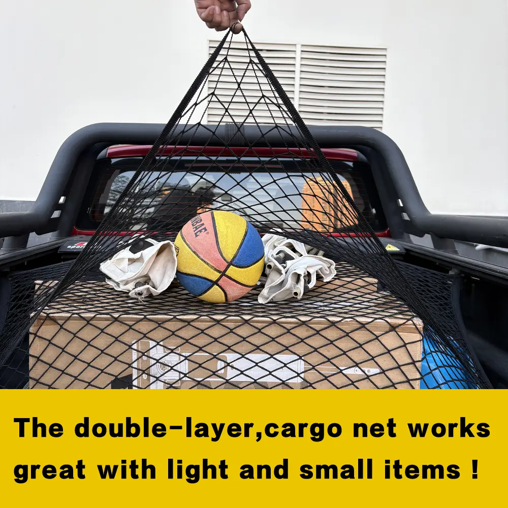 Highly Elastic Cargo Net, Simple Truck Bed Cargo Mesh Organizer, Ideal for ATV, SUV, UTV, Truck and Boat Use Furniture Camping Gear Compact Storage Stretchable