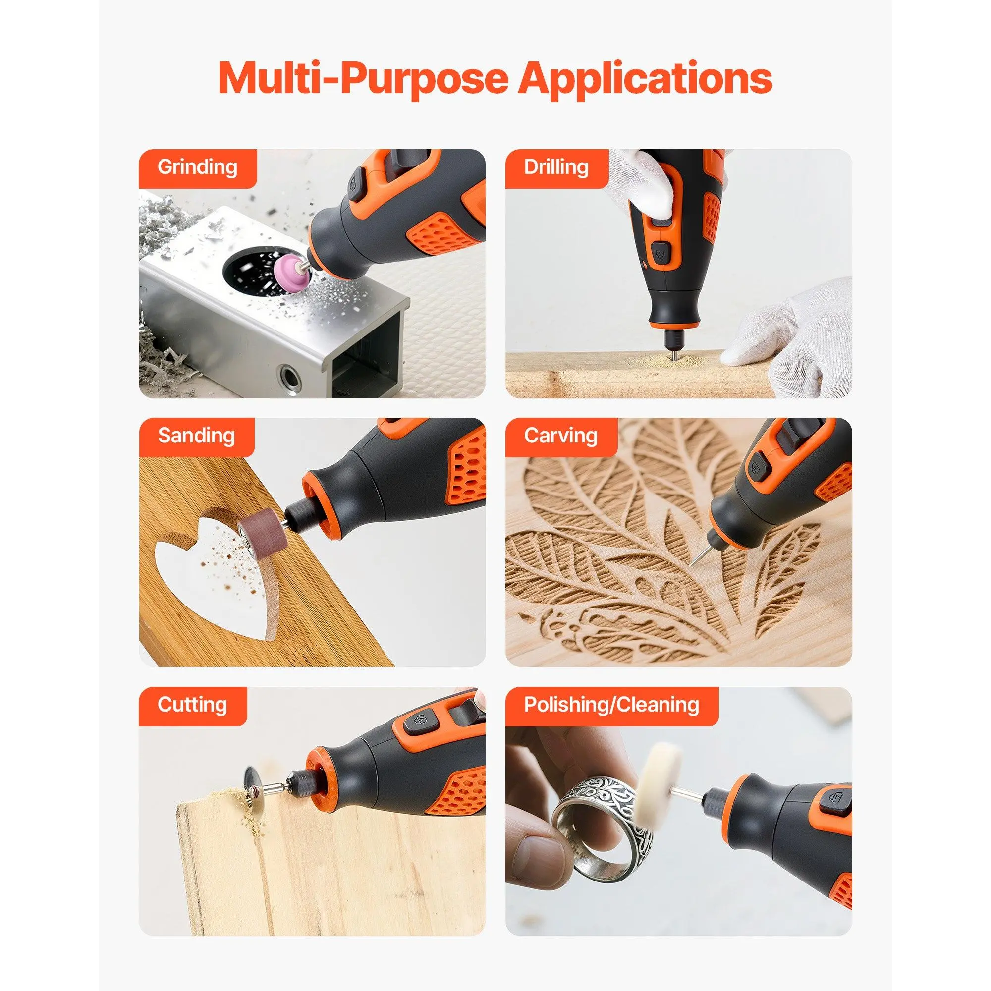 Premium 119-Piece Cordless Mini Rotary Tool Kit - 28-Speed Portable Power Multi-Purpose Tool for DIY Crafts, Engraving & Sanding