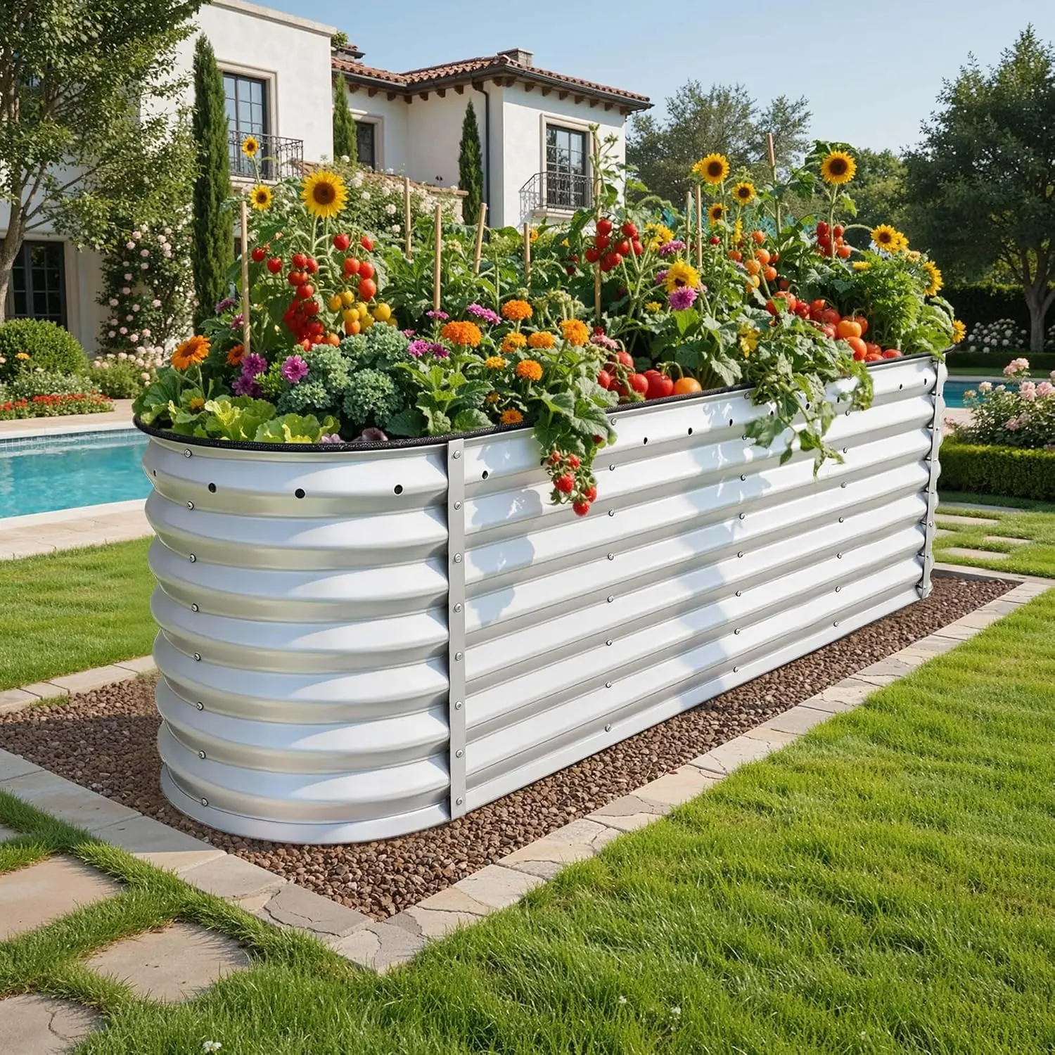 1/2 pcs Raised Garden Bed Kit, with Gloves & Tension Bar, Outdoor Patio Planter Box for Plants Vegetables Flowers