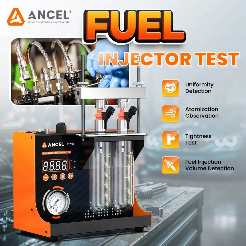 2-Cylinder Fuel Injector Tester & Flow Cleaner Removes Light Surface Deposits During Testing