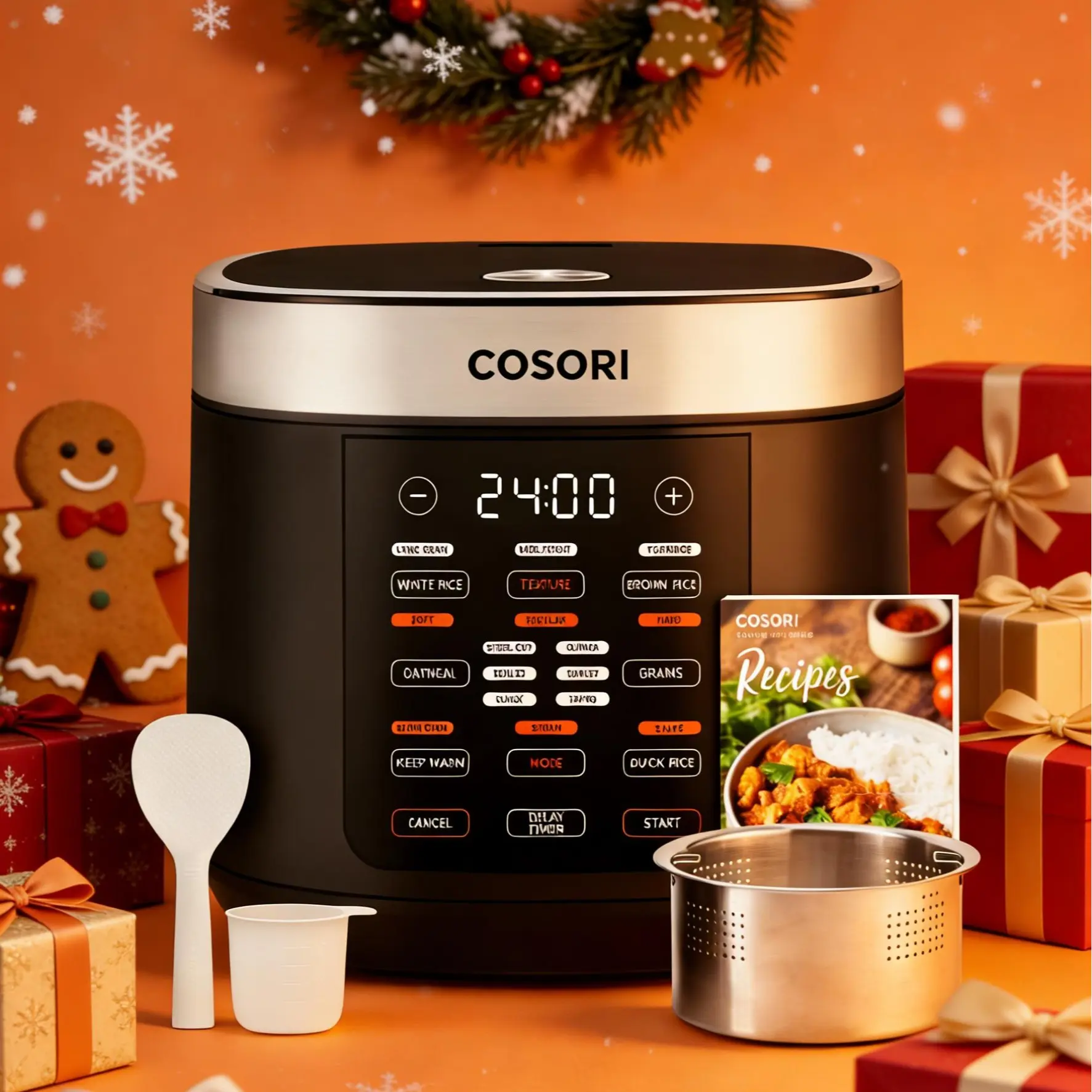 18-in-1 Multifunction Rice Cooker – 5QT Programmable Cooker with Steam, Slow Cook, 24H Keep Warm & Fuzzy Logic