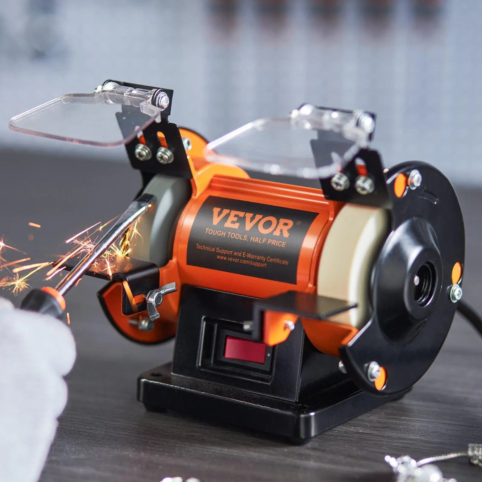 Bench Polisher & Buffing Machine for Metal/Jewelry/Wood - With Wool & Abrasive Wheels, 100 Tools, 3590RPM