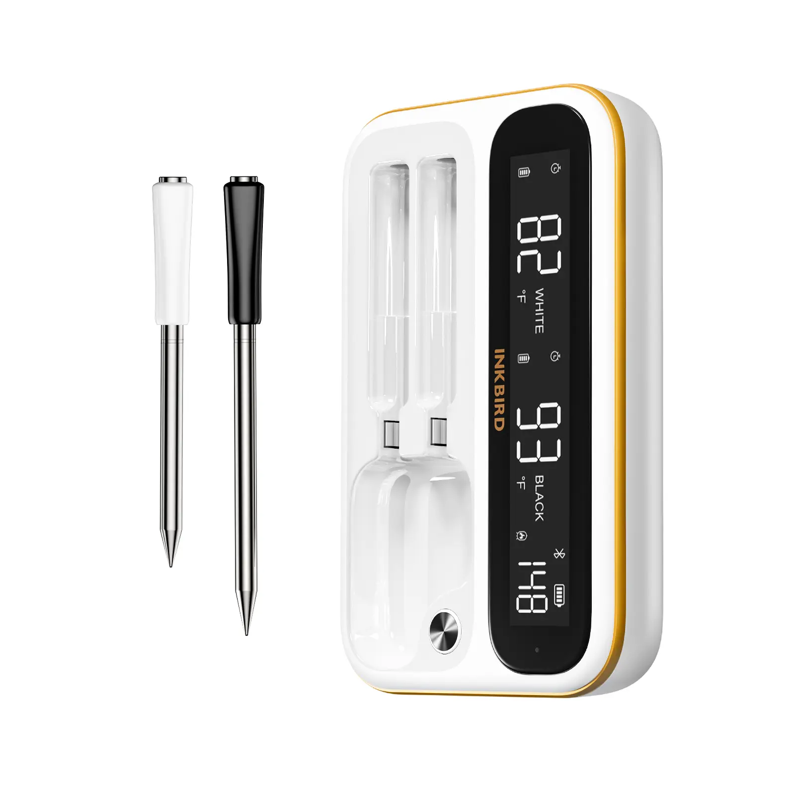 Wireless Digital Food Thermometer - WIFI & Bluetooth Portable LCD Kitchen Gadget, IP67 Waterproof Kitchen Thermometer for Grill BBQ, Cooking