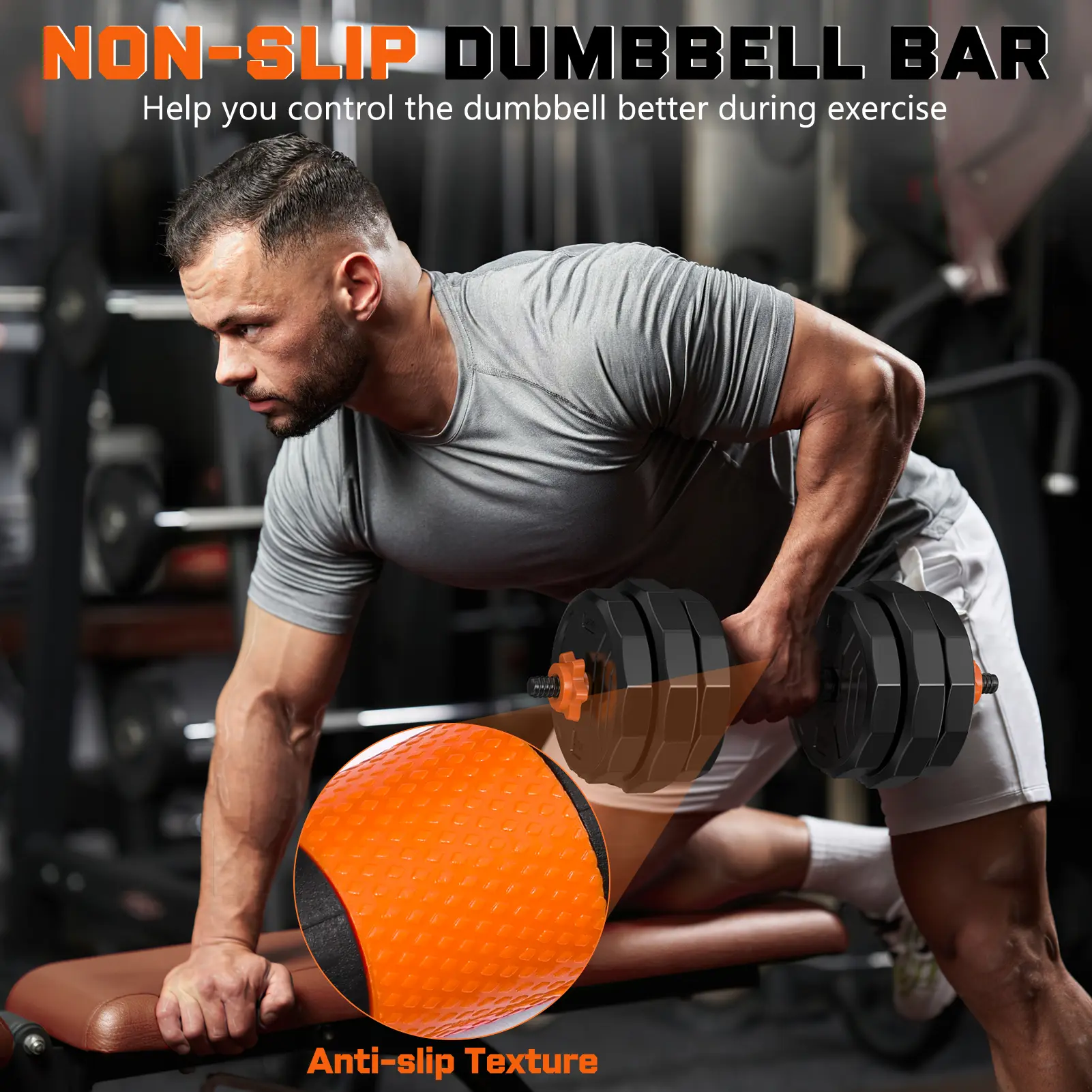 44lb/66lb/88lb 4-in-1 Adjustable Dumbbells Set Free Weight Set with Connector Used as Barbell, Kettlebells, Push up Stand, Fitness Exercises