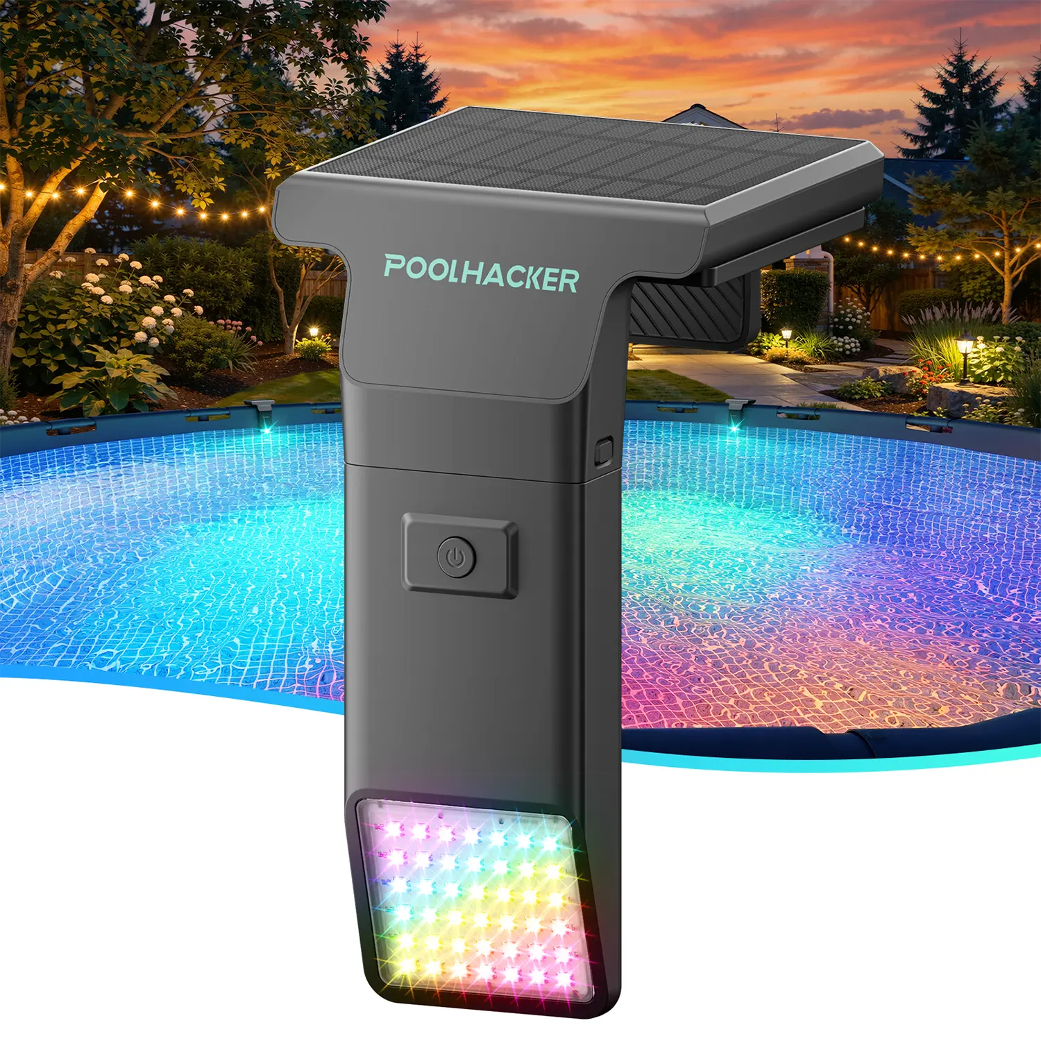 Poolside Solar Light – Waterproof Submersible LED with Remote, for Inground & Above Ground Pools (1 Pack)