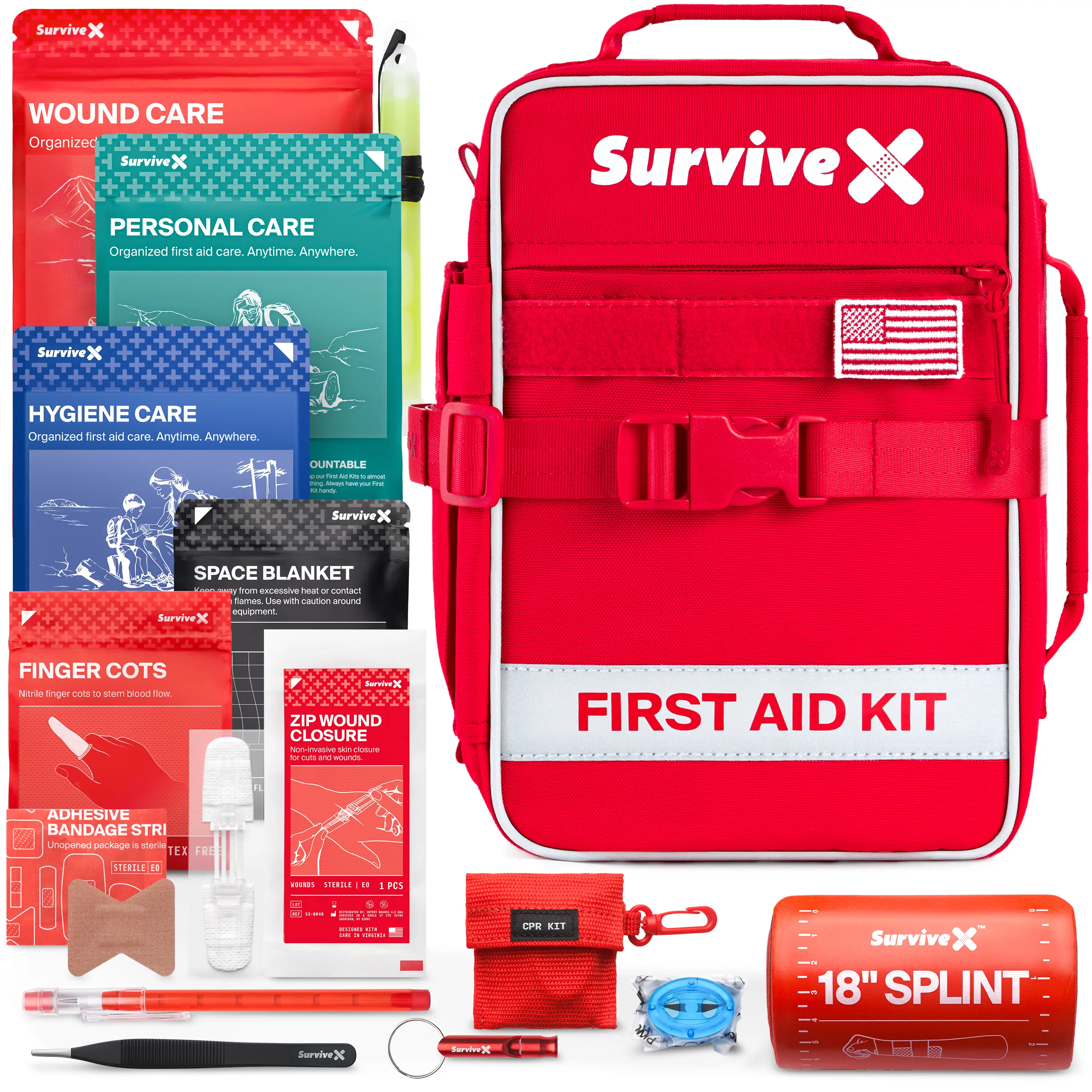 Large Comprehensive First Aid Kit Ideal for Car, Travel & Home - Emergency Kit for Hiking, Camping, Backpacking and Outdoors