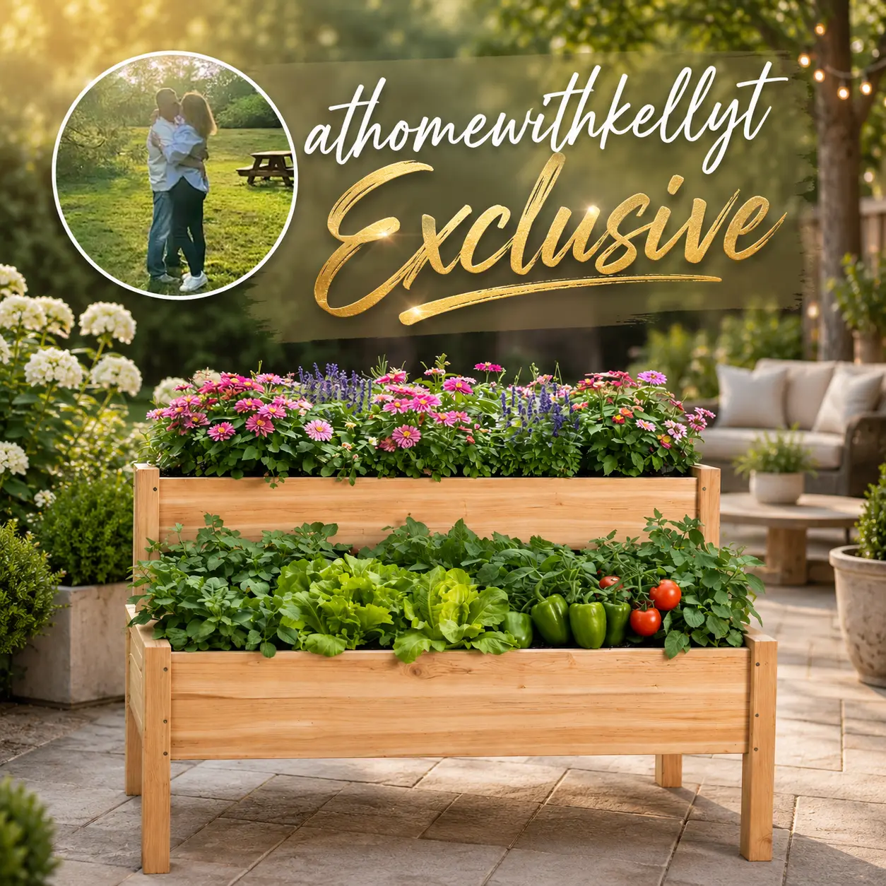 【Fir Wood】Large Raised Garden Bed Elevated Wooden Horticulture Planter Box with Legs Standing Growing Bed for Gardening/Backyard/Patio/Balcony