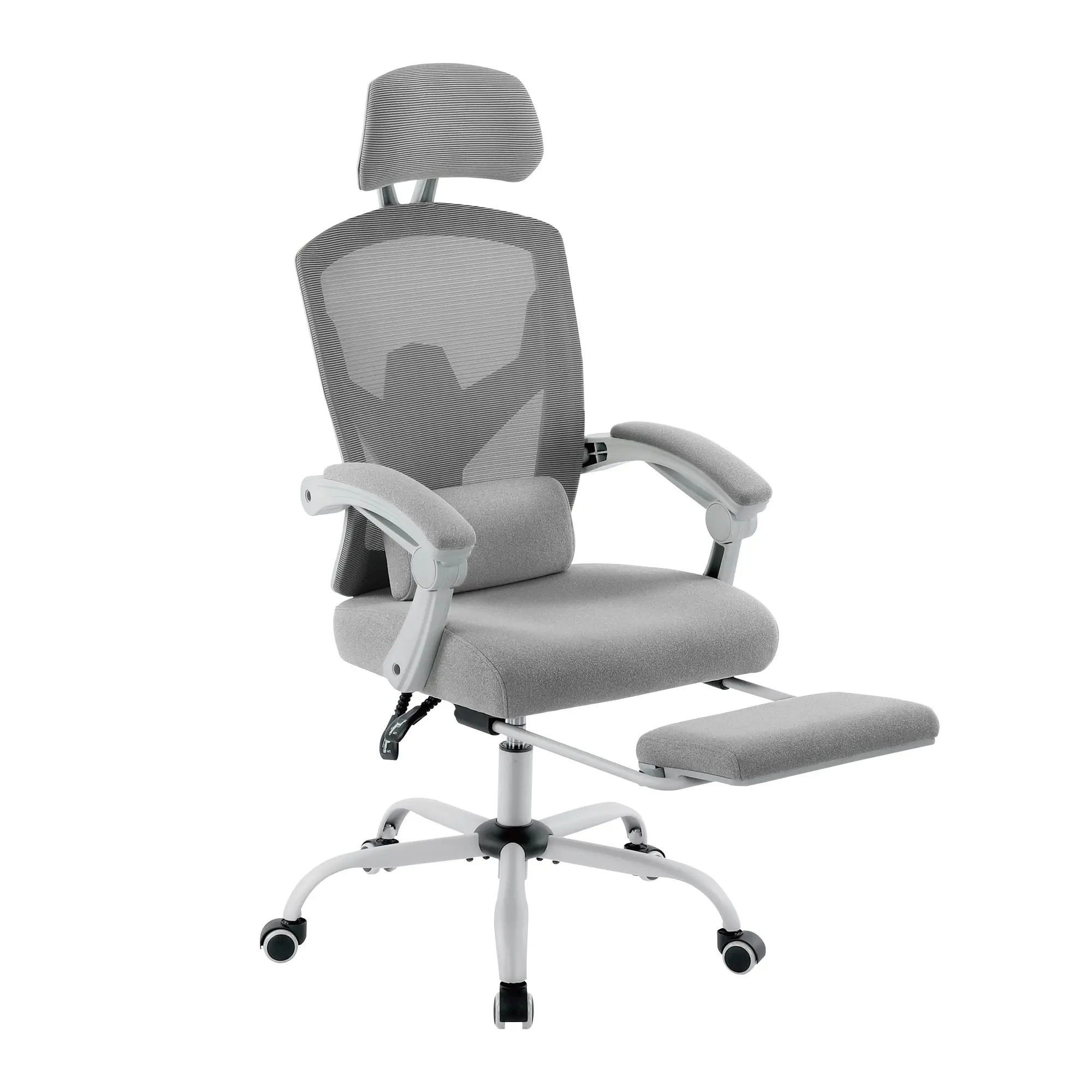 Furniture Ergonomic Office Chair with Foot Rest and Adjustable Headrest, Mesh Swivel Rolling Task Chair, Height Adjustable, Office Gifts