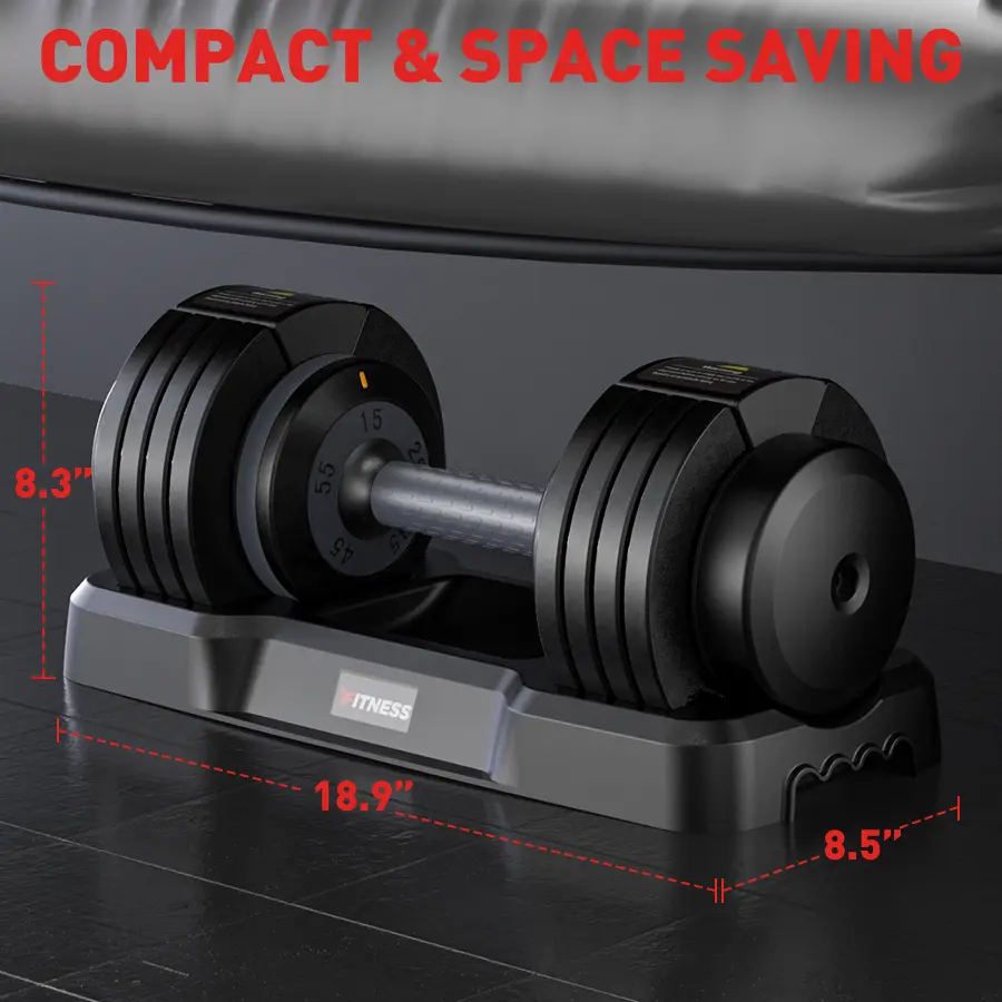 5-25LB / 15-55LB Adjustable Dumbbell for Home Gym Equipment, 5 in 1 Quickly Adjustable Weights Plates and Rack, Hand Weights Suitable Women and Men, Full Body Workout Fitness
