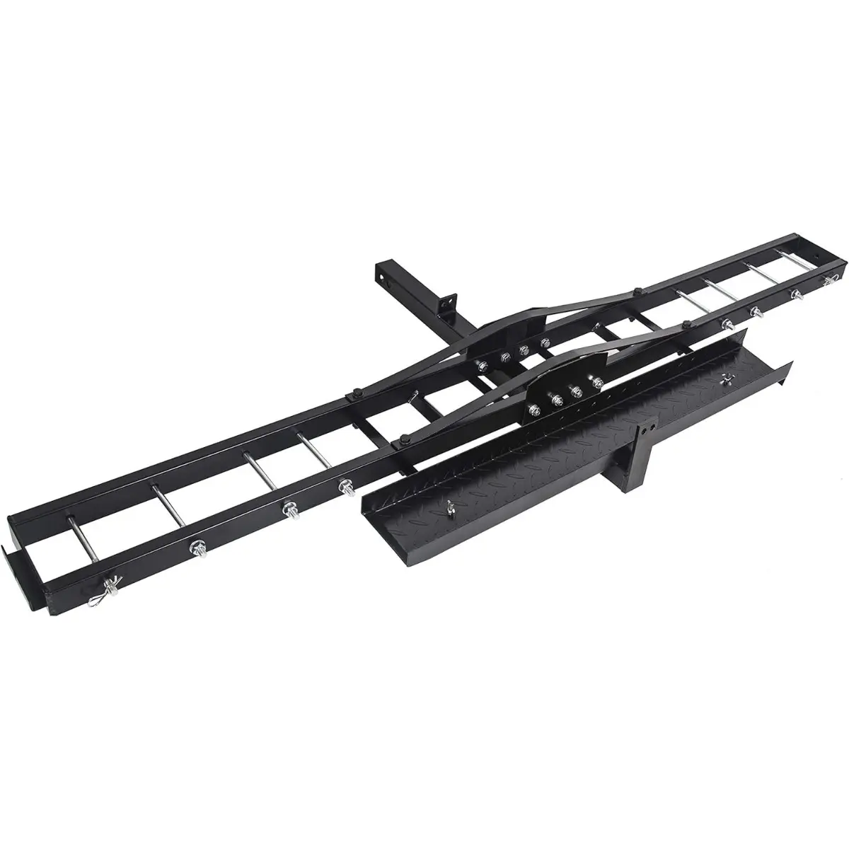 Heavy-Duty Motorcycle Carrier – 600 lb Hitch Mount Rack with Loading Ramp & Anti-Tilt Design for Secure Transport