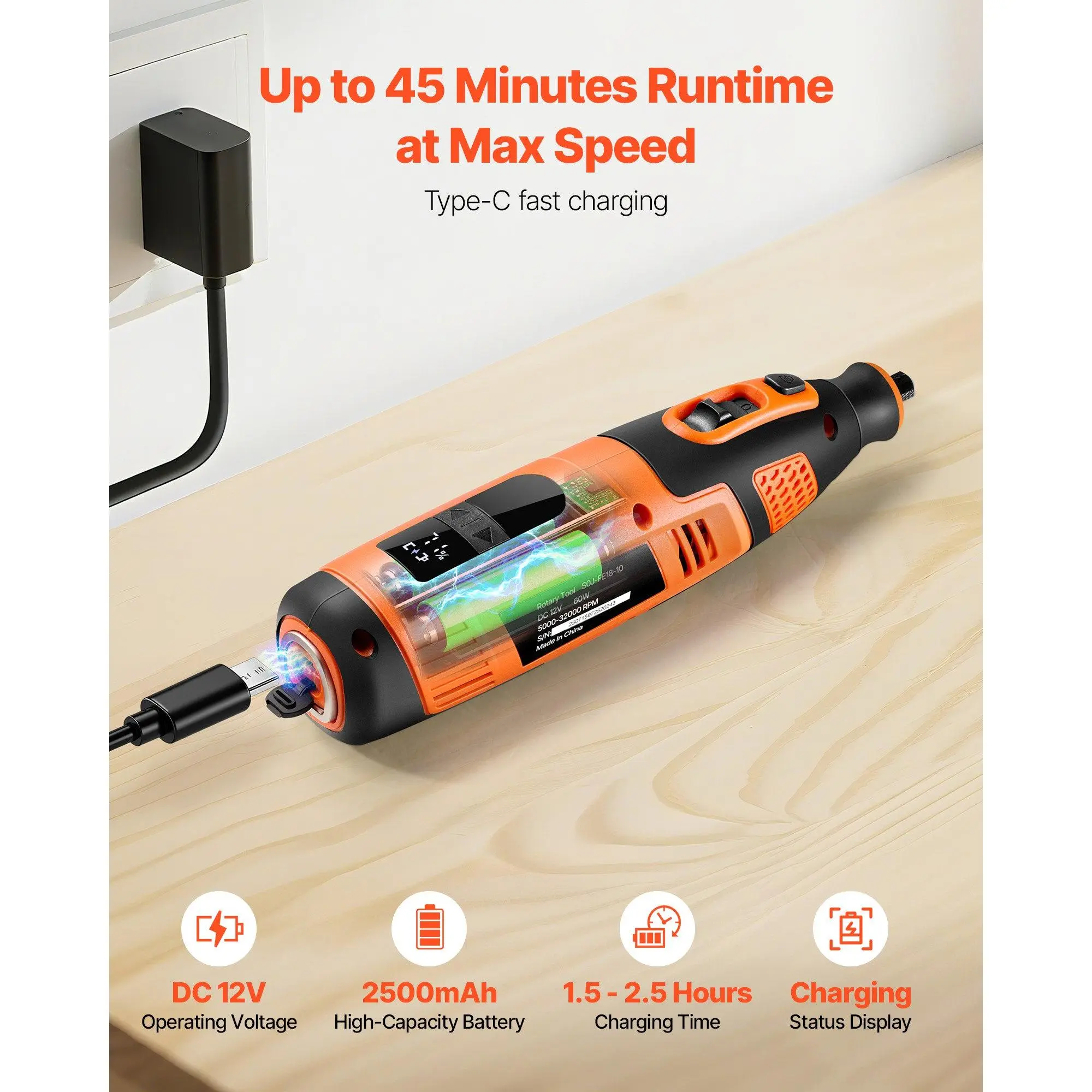 Premium 119-Piece Cordless Mini Rotary Tool Kit - 28-Speed Portable Power Multi-Purpose Tool for DIY Crafts, Engraving & Sanding