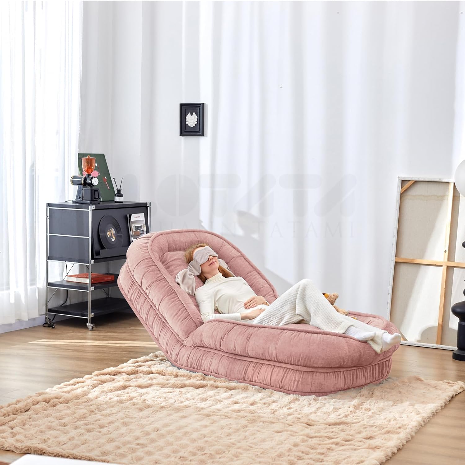 Summer Sale！Foldable Lazy Sofa Bed Floor Chair