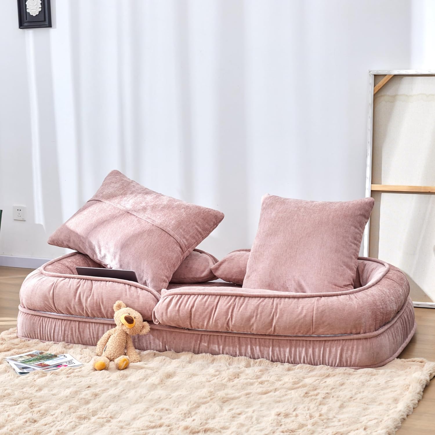 Summer Sale！Foldable Lazy Sofa Bed Floor Chair