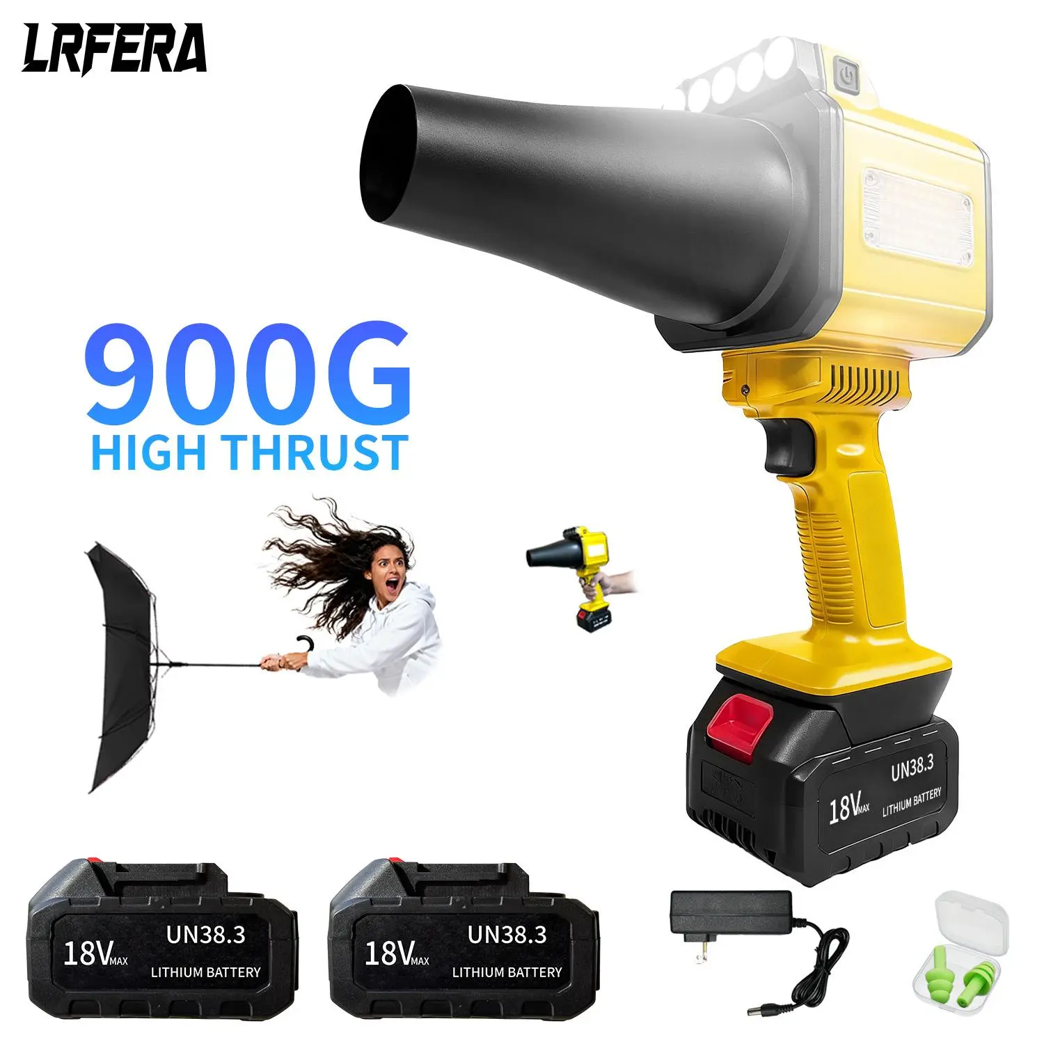 Leaf blower and vacuuming two functions with 3speed modes,Leaf Blower Cordless - 21V Powerful Electric Leaf Blower with 2 x 4.0Ah Batteries and Charger
