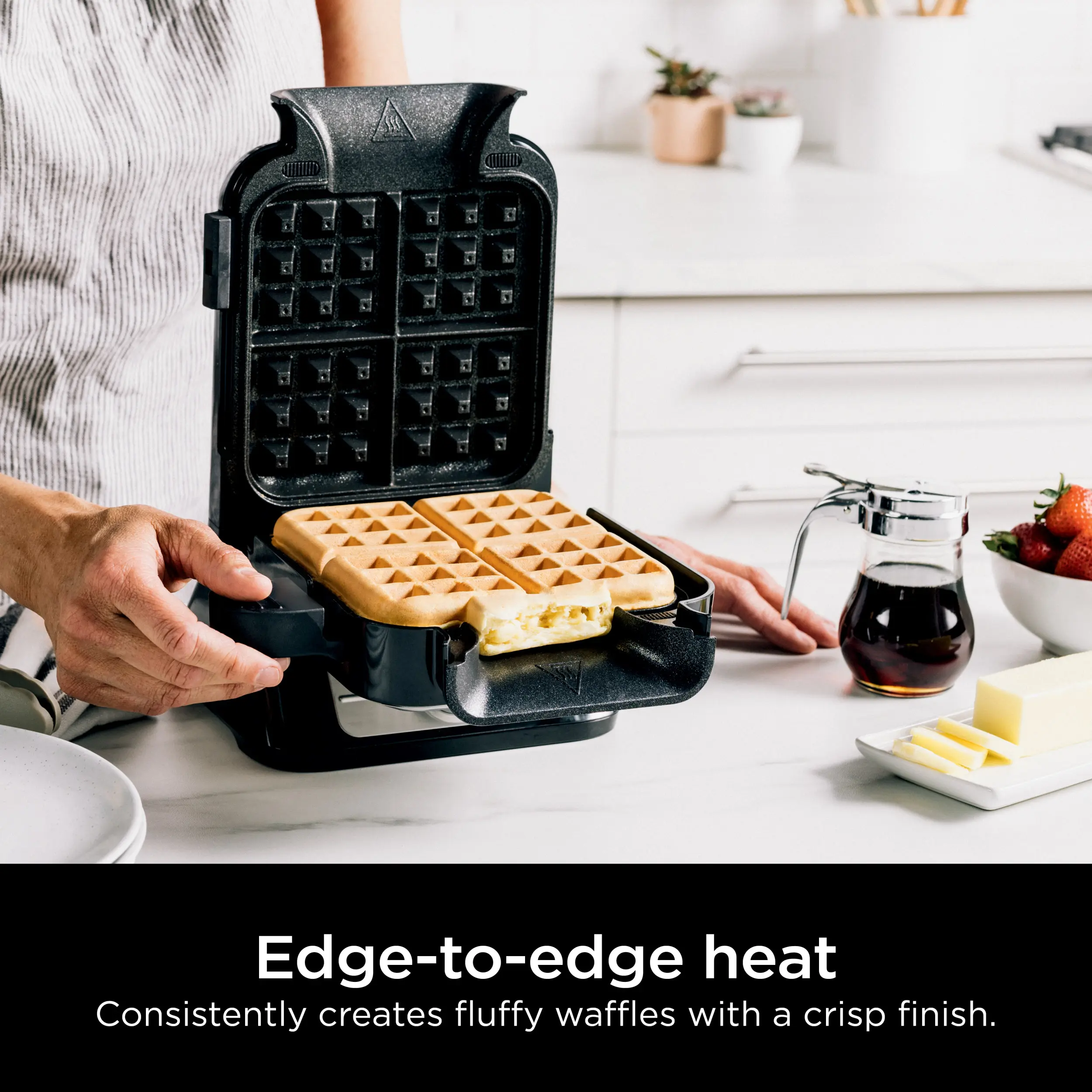 Waffle Maker – NeverStick Nonstick Plates for Thick, Fluffy Waffles with Easy Cleanup