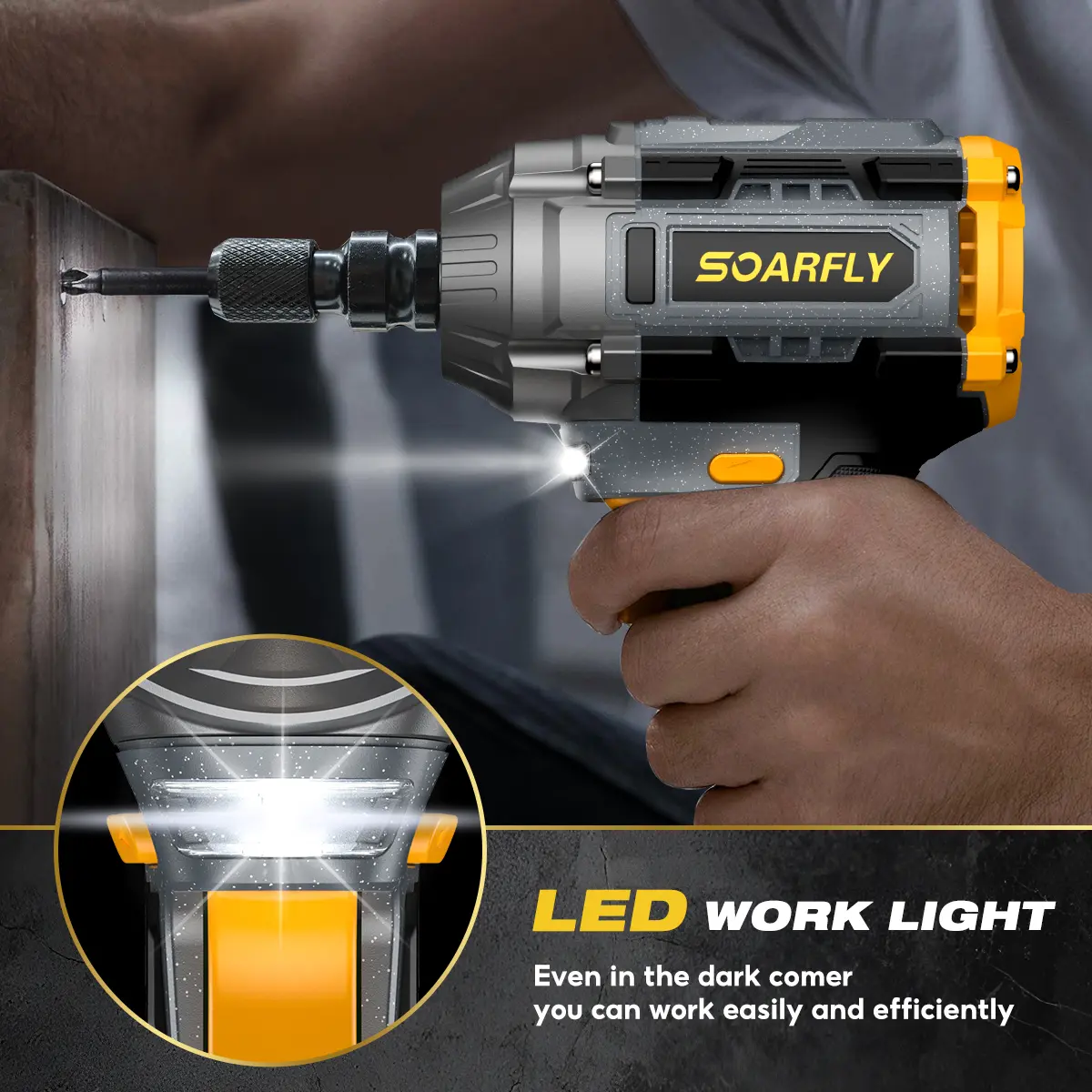680NM Impact Wrench, 2x 4.0Ah Batteries, Fast Charger, 6 Screwdriver Bit, 8 Drill Bit, 6 Sockets, For Car, Trucks