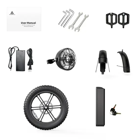 1500W Peak Electric Bike – 20'' Fat Tires, 28MPH, 65KM Range, 48V Battery, LCD Display & Bluetooth App