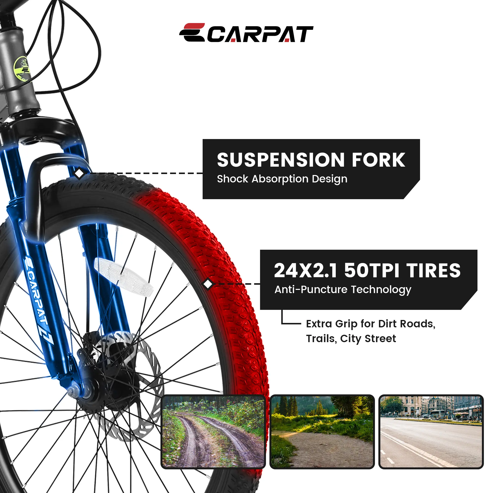 26'' Mountain Bike – 21-Speed Lightweight MTB with Durable Steel Frame for Urban & Trail Riding